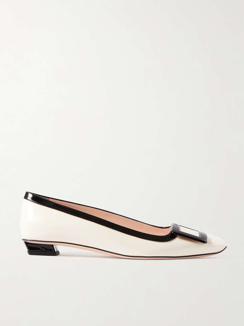 Roger Vivier Belle Vivier Two-tone Patent-leather Ballet Flats