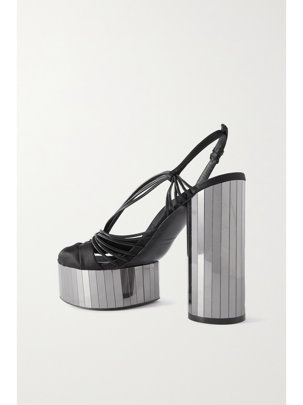 + Net Sustain Sabina Leather-Trimmed Satin Platform Sandals