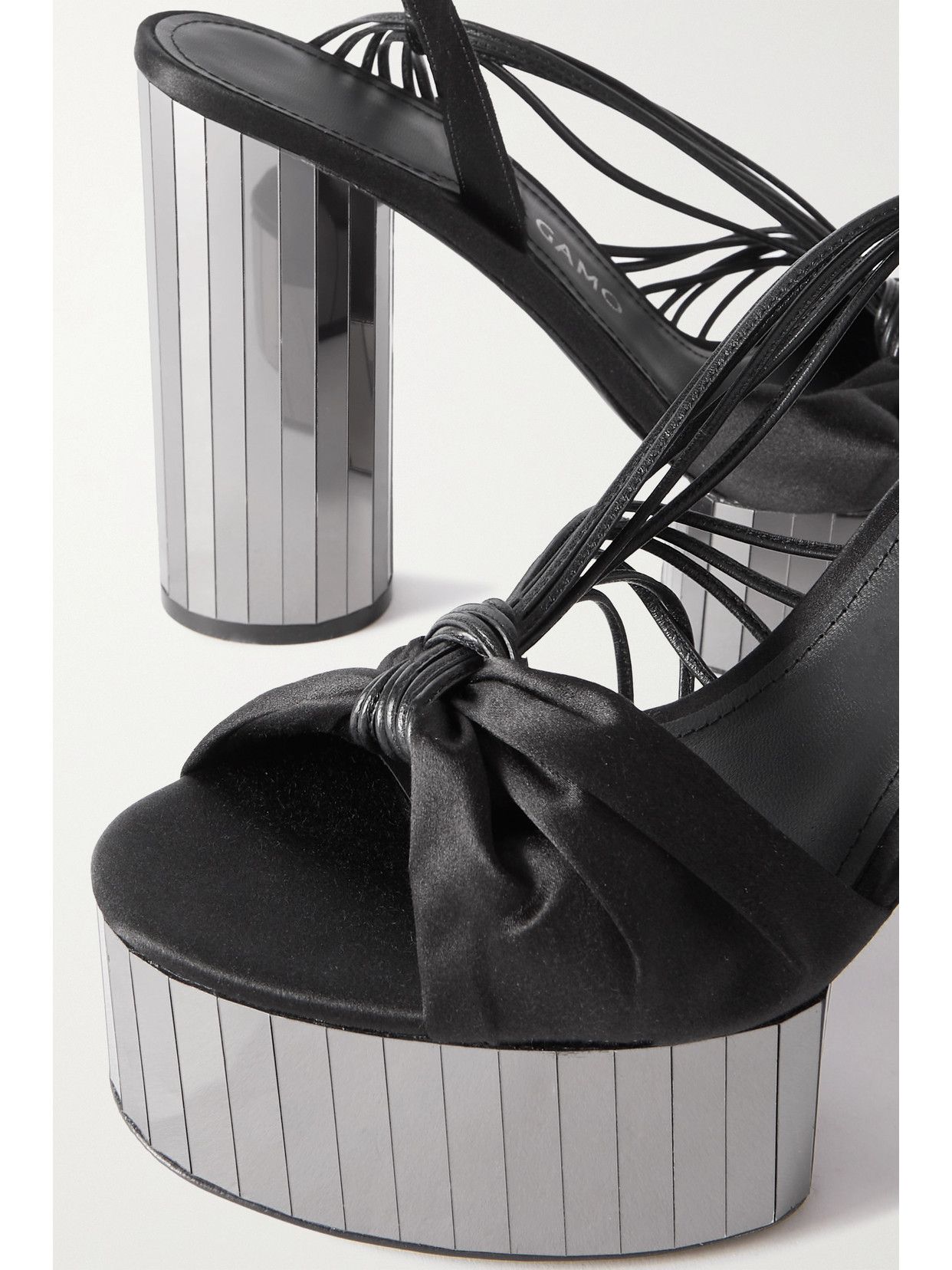 + Net Sustain Sabina Leather-Trimmed Satin Platform Sandals