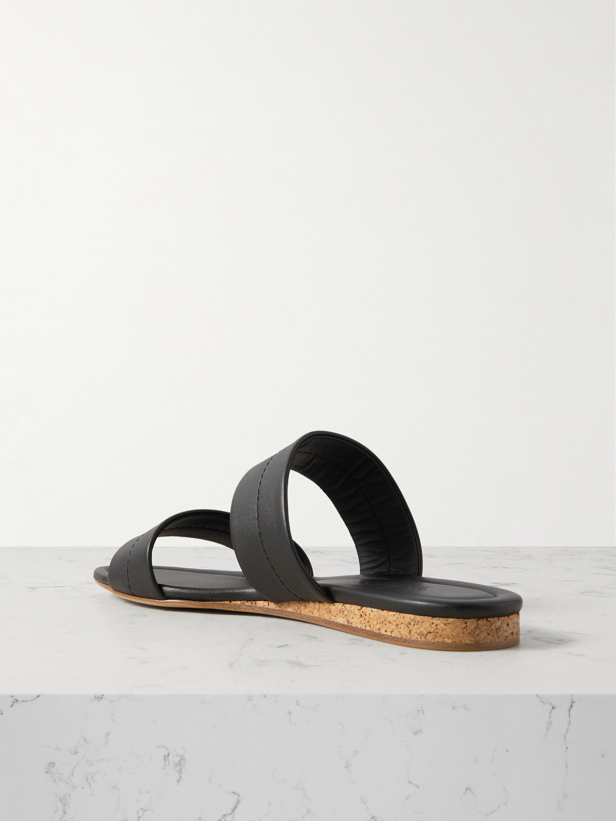 Gabriela Hearst Lora Leather Slides In Black