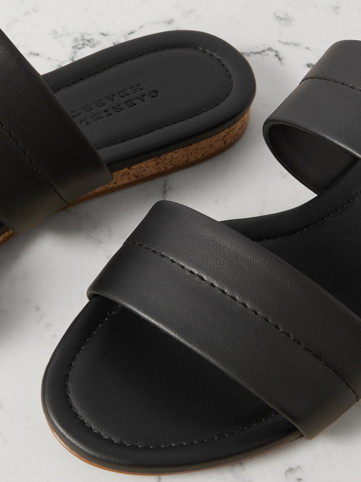 Shop Gabriela Hearst Lora Leather Slides In Black