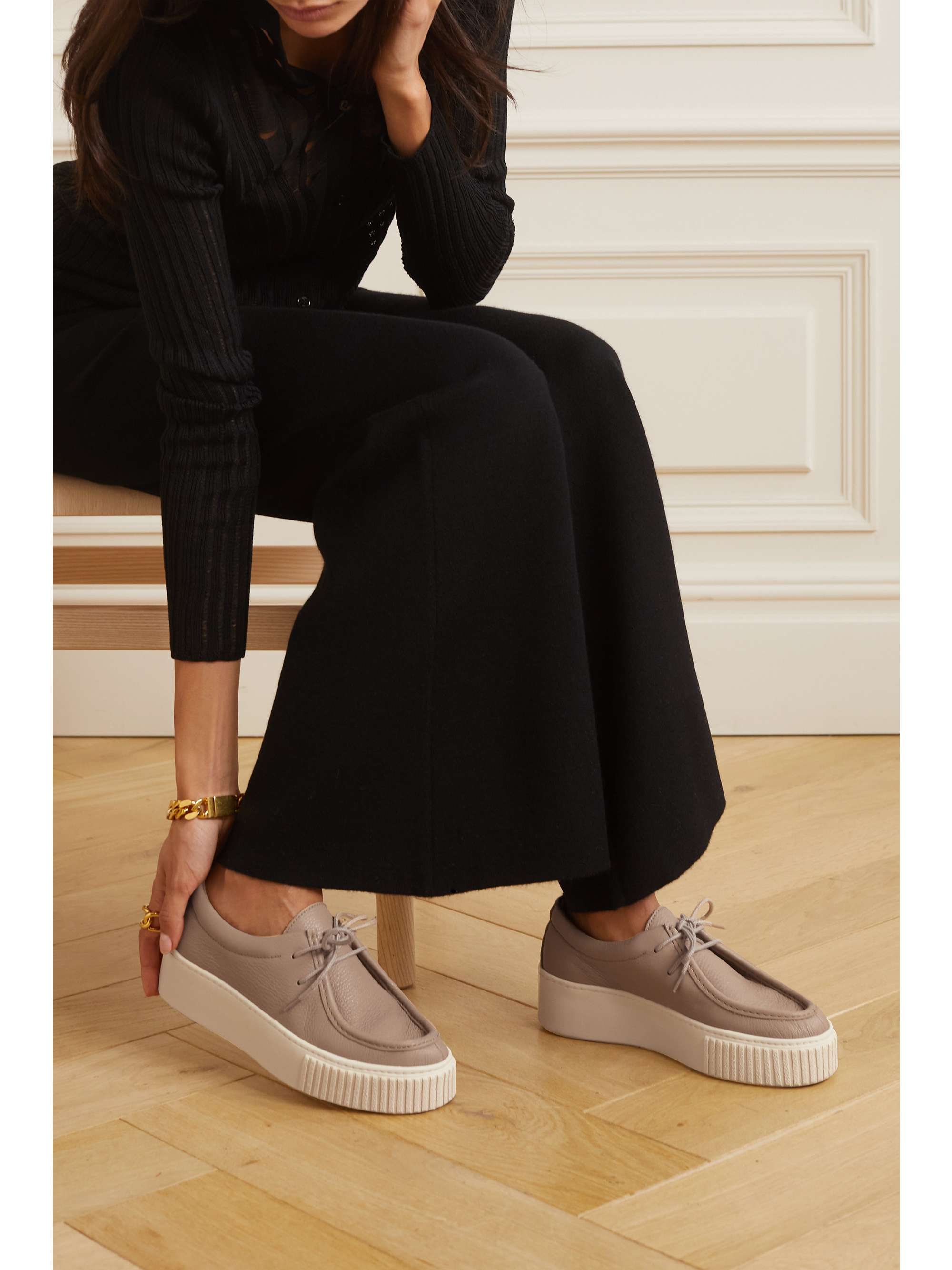 GABRIELA HEARST Fontaina leather platform sneakers | NET-A-PORTER