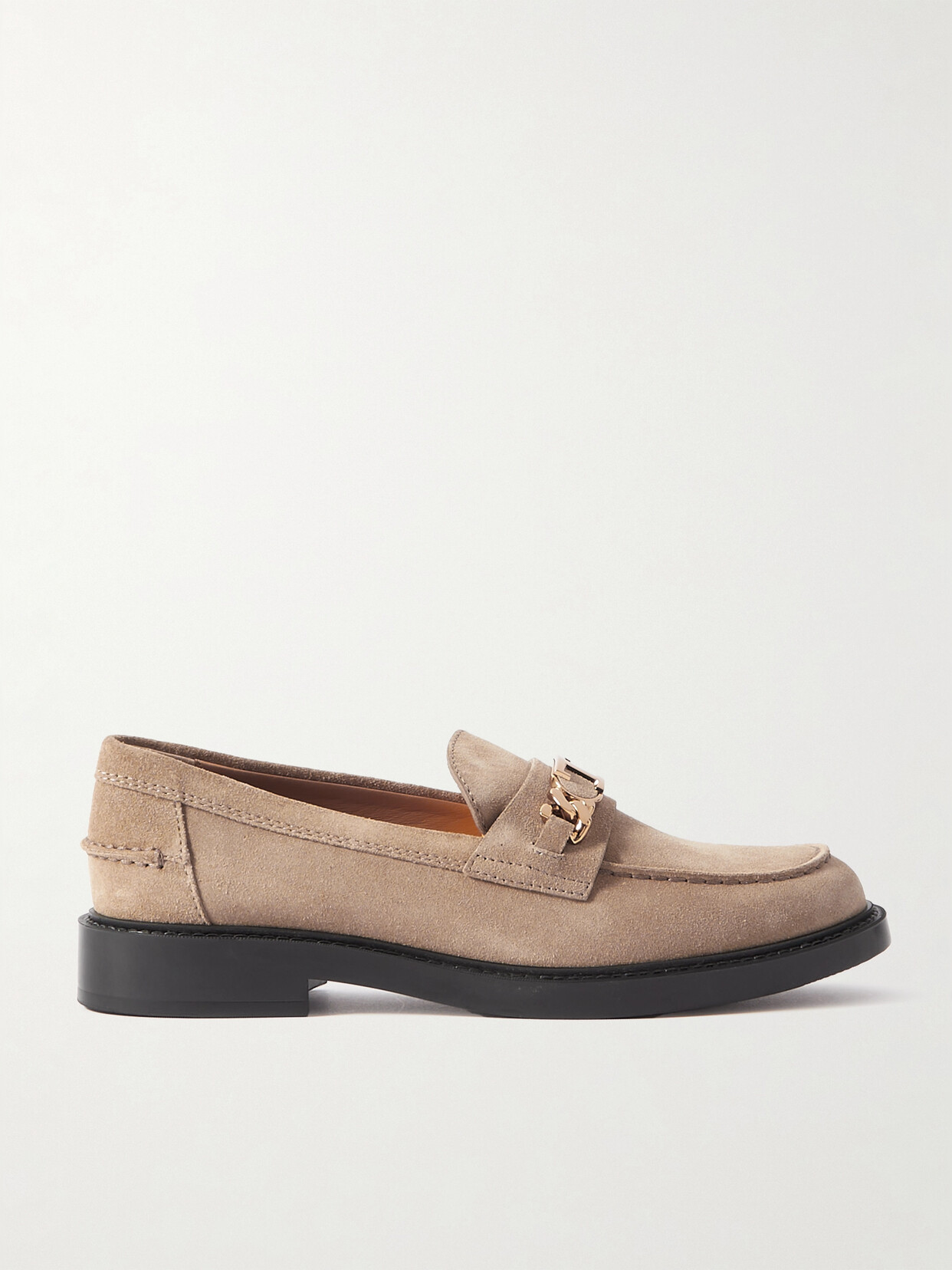 Tod's Embellished Suede Loafers In Brown