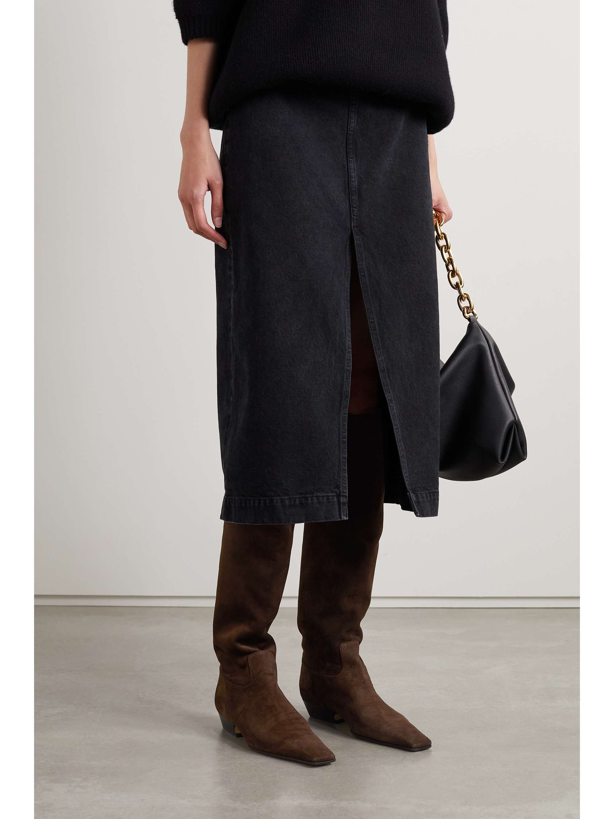 KHAITE Marfa suede knee boots | NET-A-PORTER