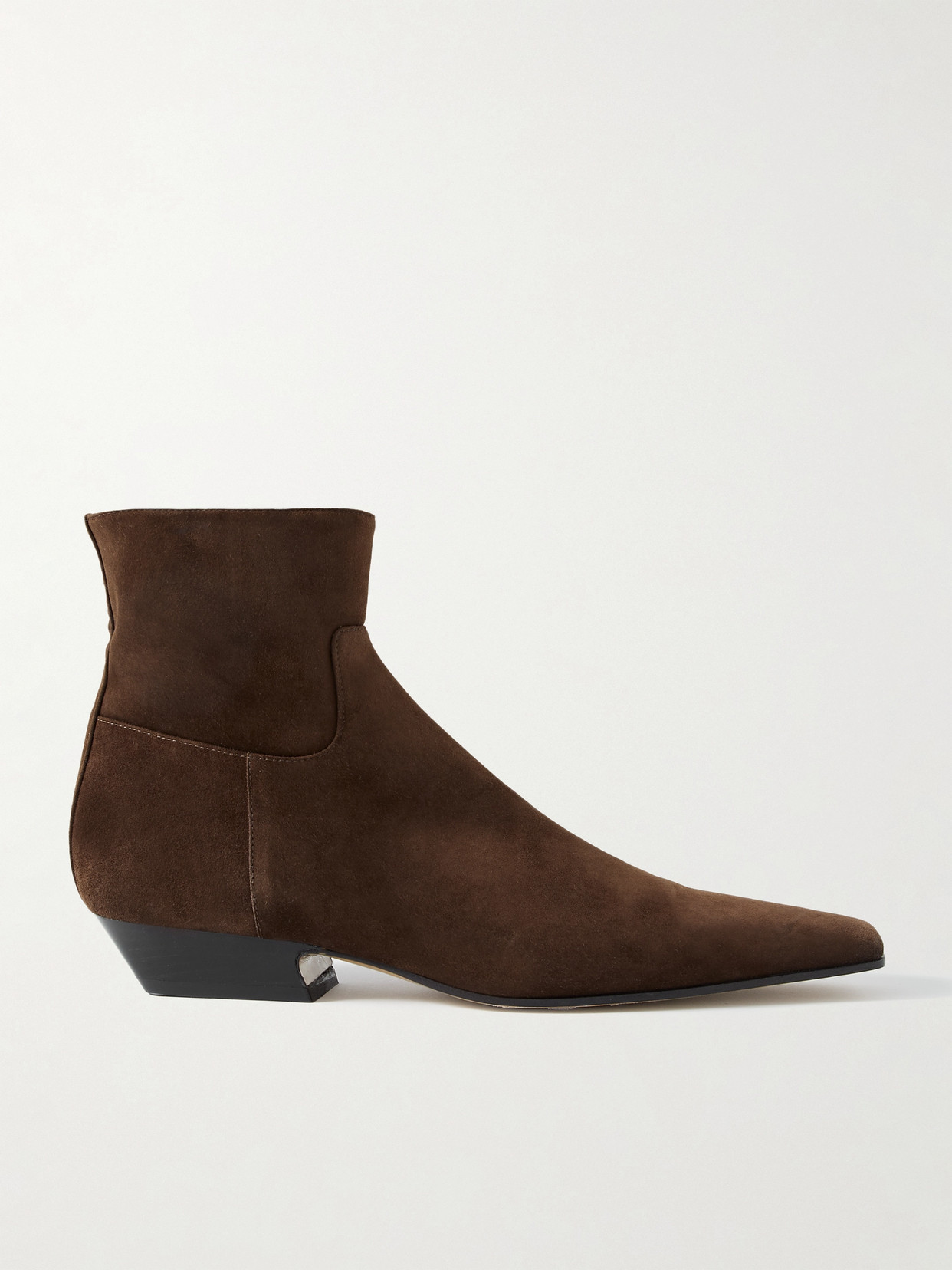 Shop Khaite Marfa Suede Ankle Boots In Brown