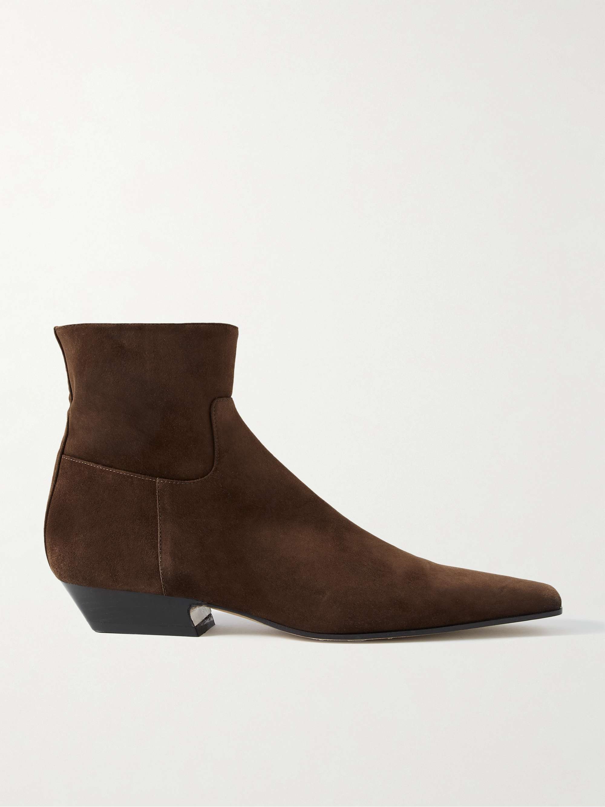 KHAITE Marfa suede ankle boots | NET-A-PORTER