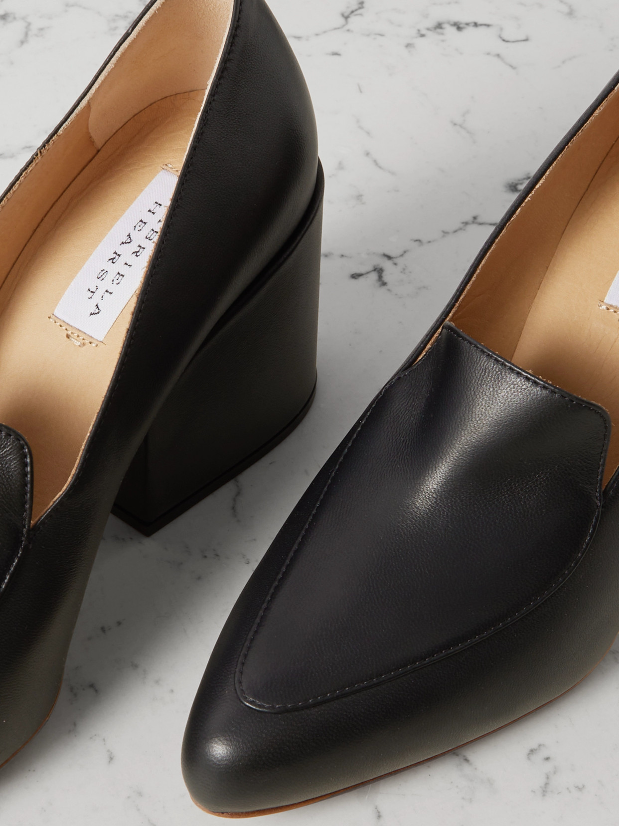 Gabriela Hearst Adrian Leather Heeled Loafers In Black
