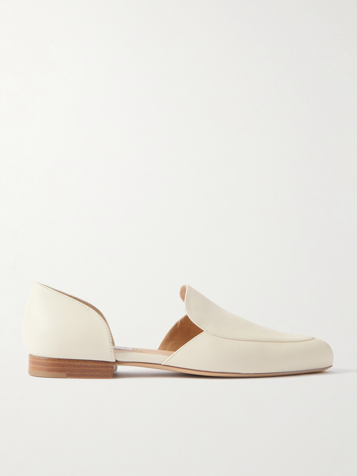 Gabriela Hearst - Jax Cutout Leather Point-toe Flats - Cream