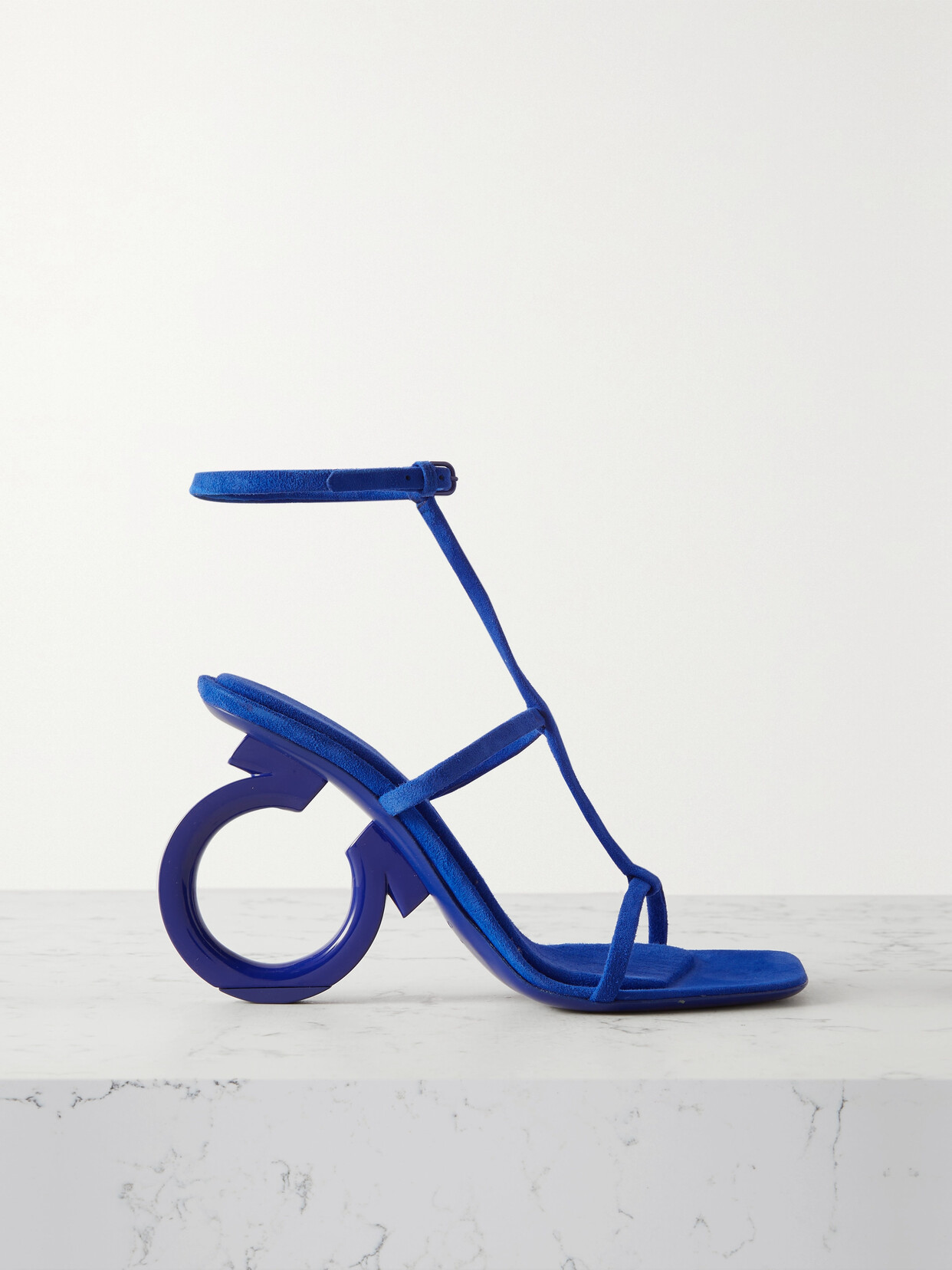 Ferragamo Elina X5 Suede Sandals - Blue