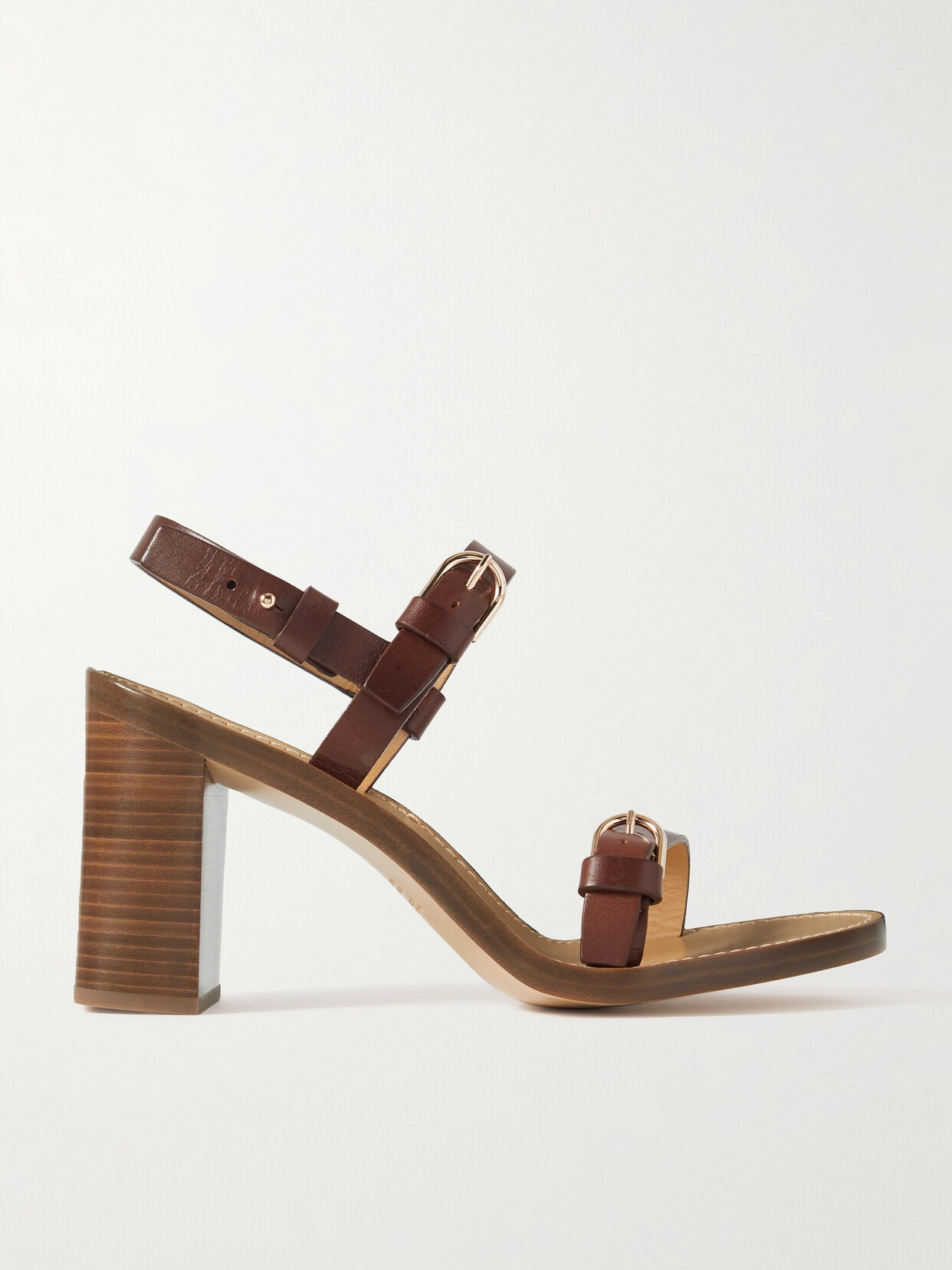 Gabriela Hearst Miraya Buckled Leather Slingback Sandals In Brown