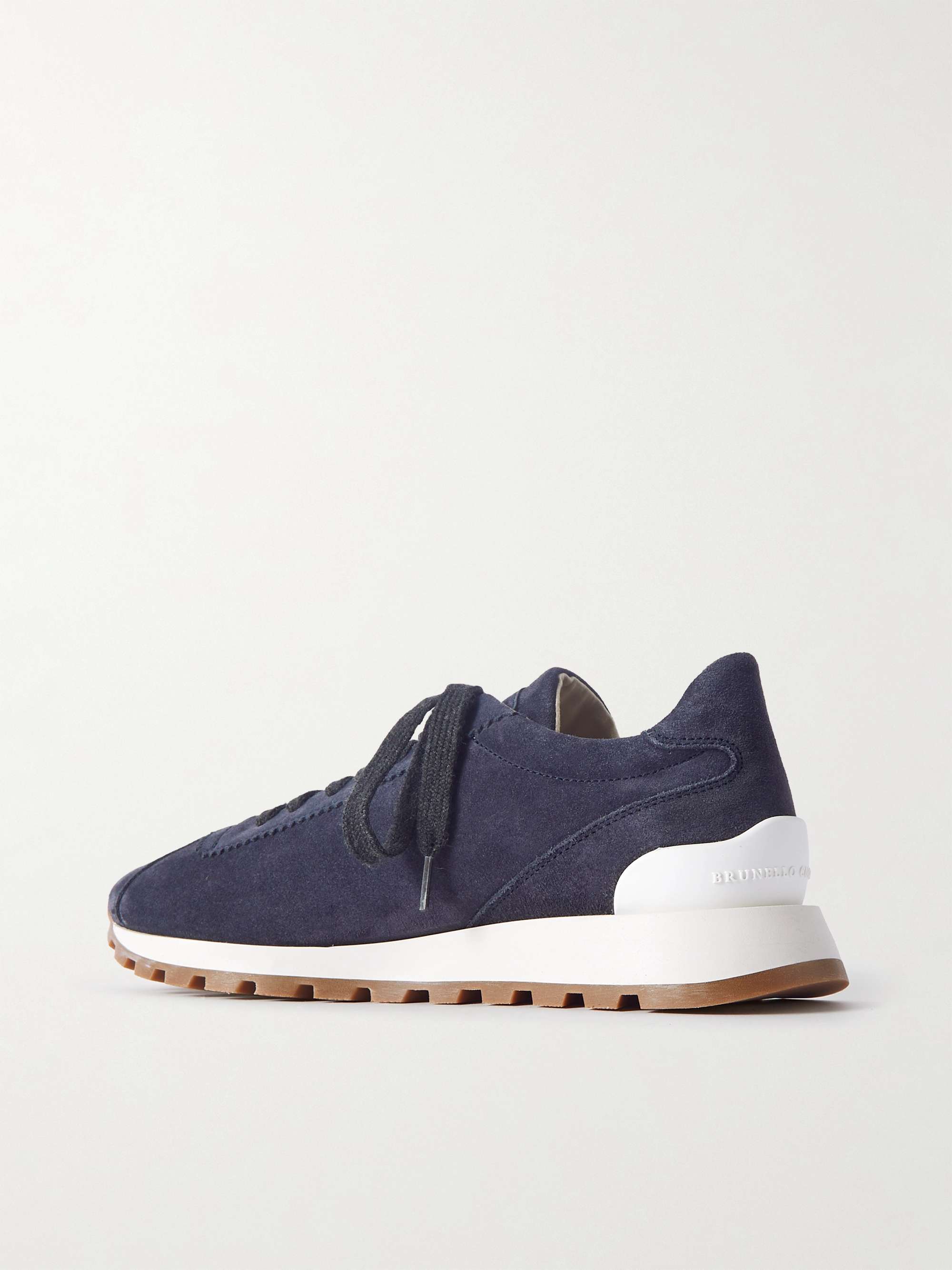 BRUNELLO CUCINELLI Bead-embellished suede sneakers