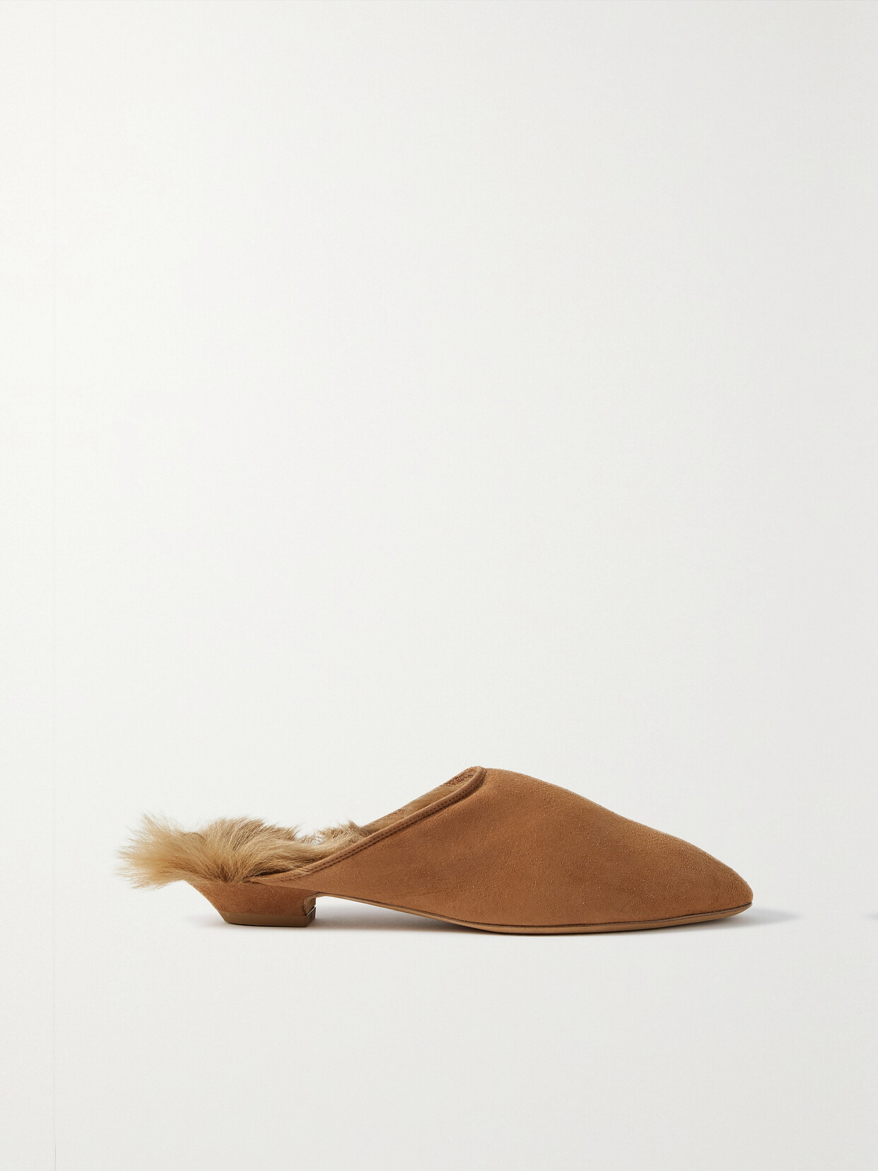 Khaite Otto Shearling Mules - Brown