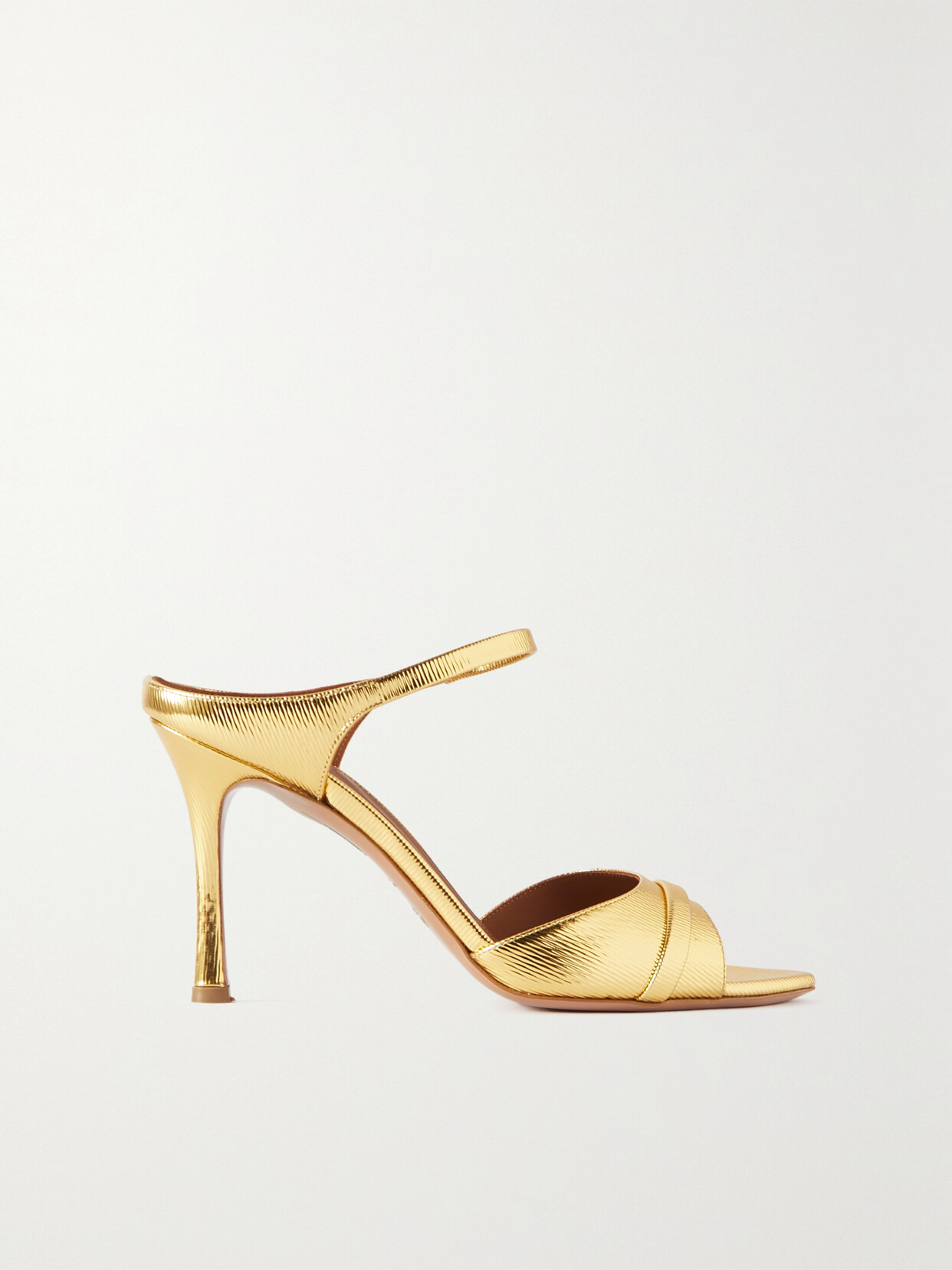 Malone Souliers Una 90 Embossed Metallic Leather Sandals