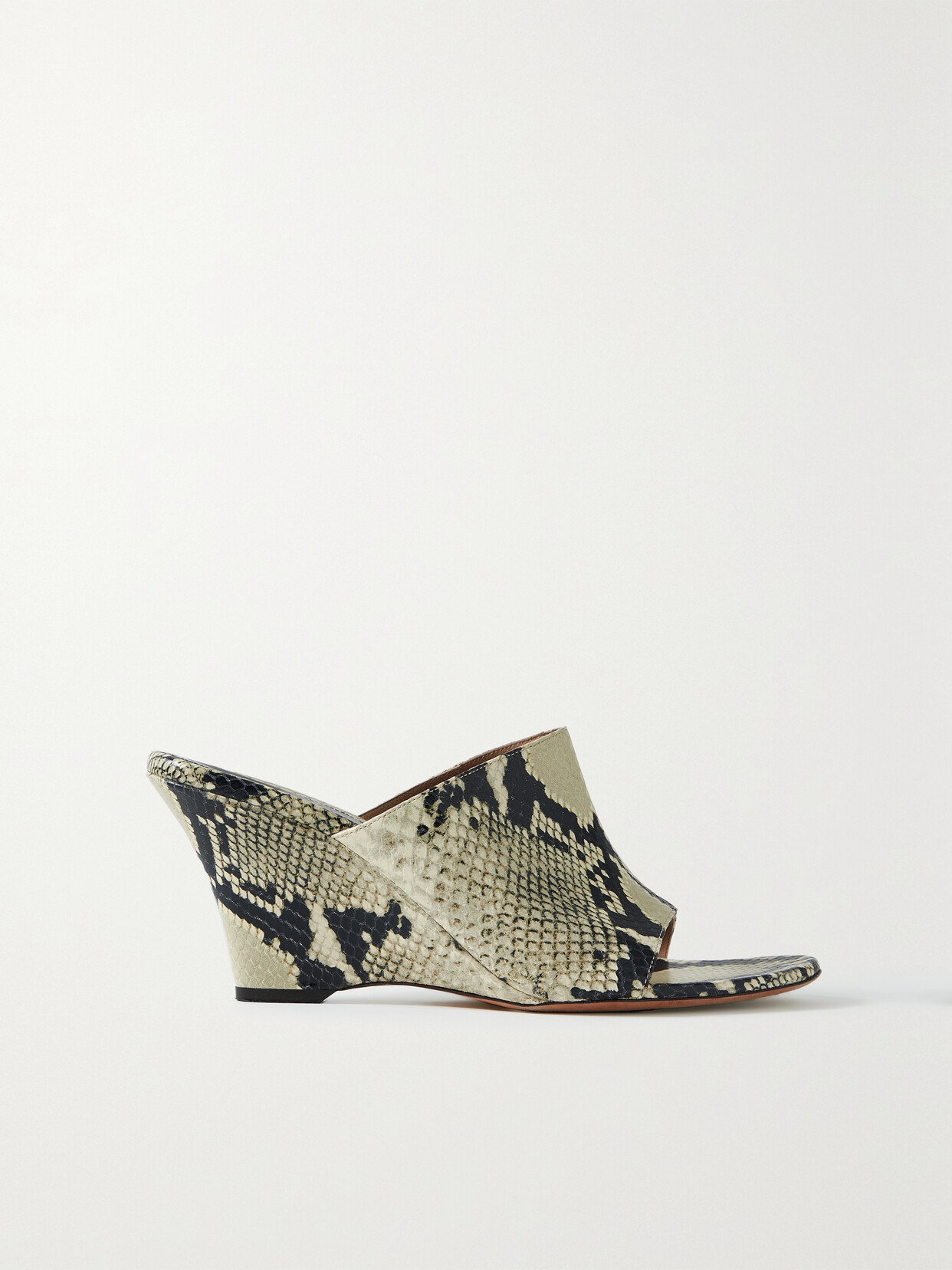 Marion Snake-effect Leather Mules