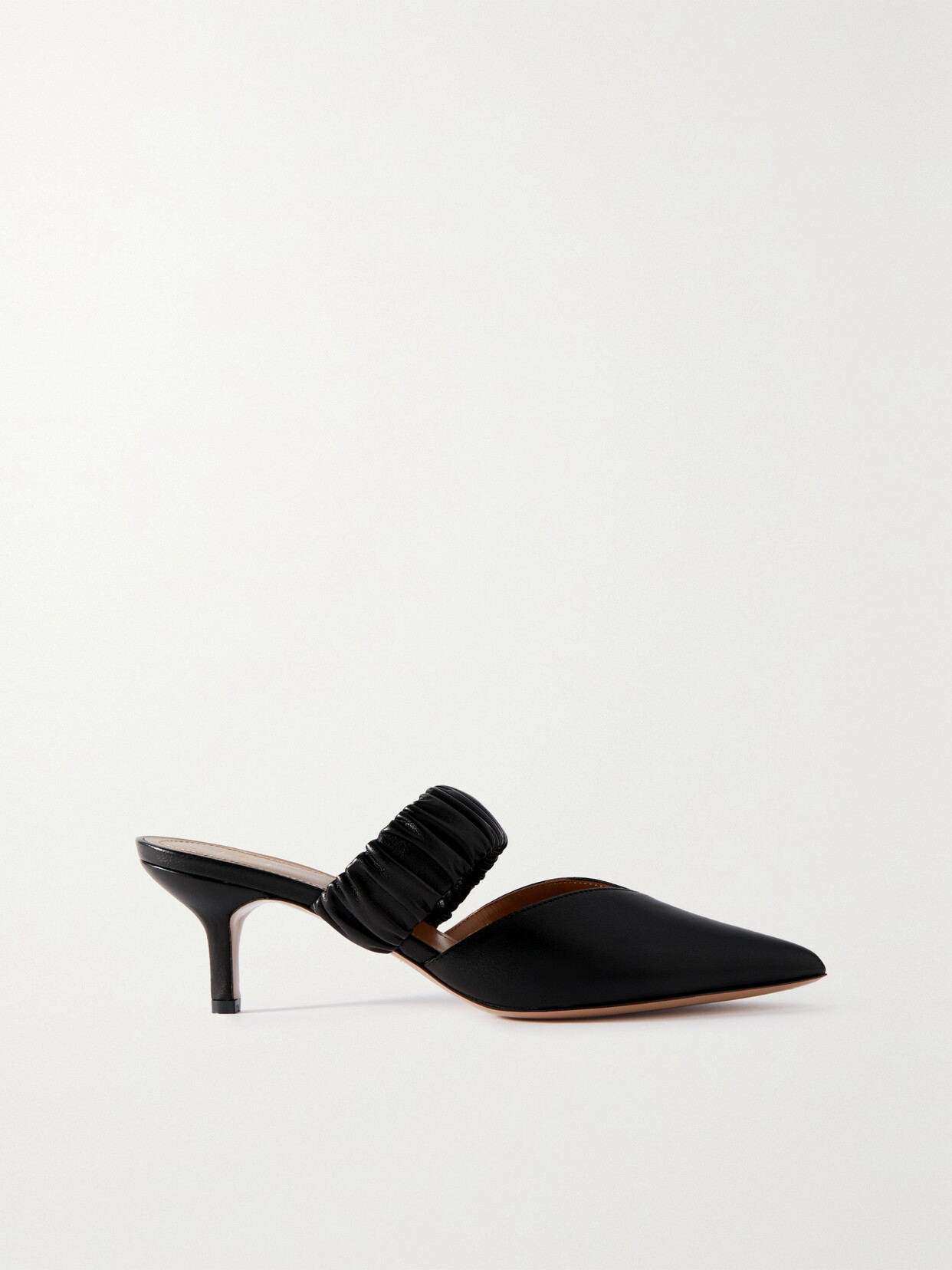 Malone Souliers - Matilda 45 Ruched Leather Mules - Black