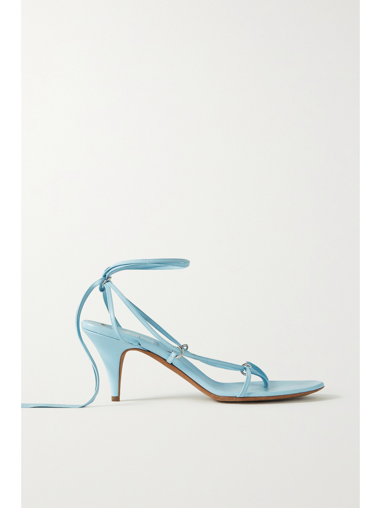 Shop Khaite Marion Leather Sandals In Blue