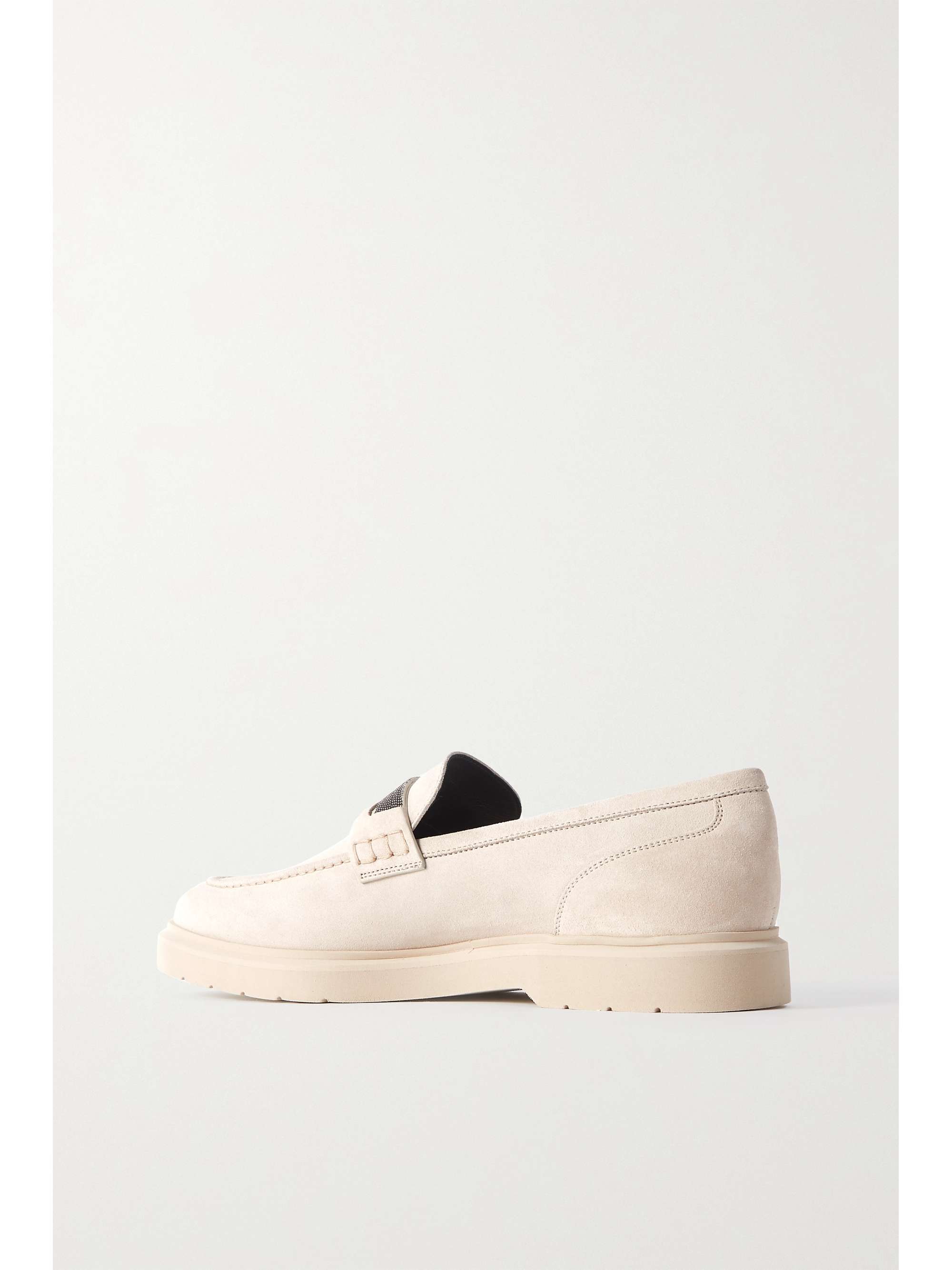 BRUNELLO CUCINELLI Bead-embellished suede loafers
