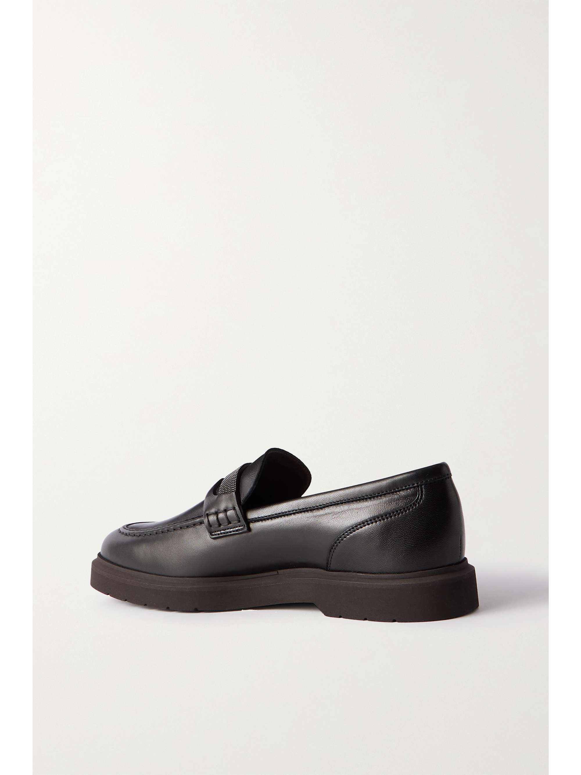 BRUNELLO CUCINELLI Bead-embellished leather loafers