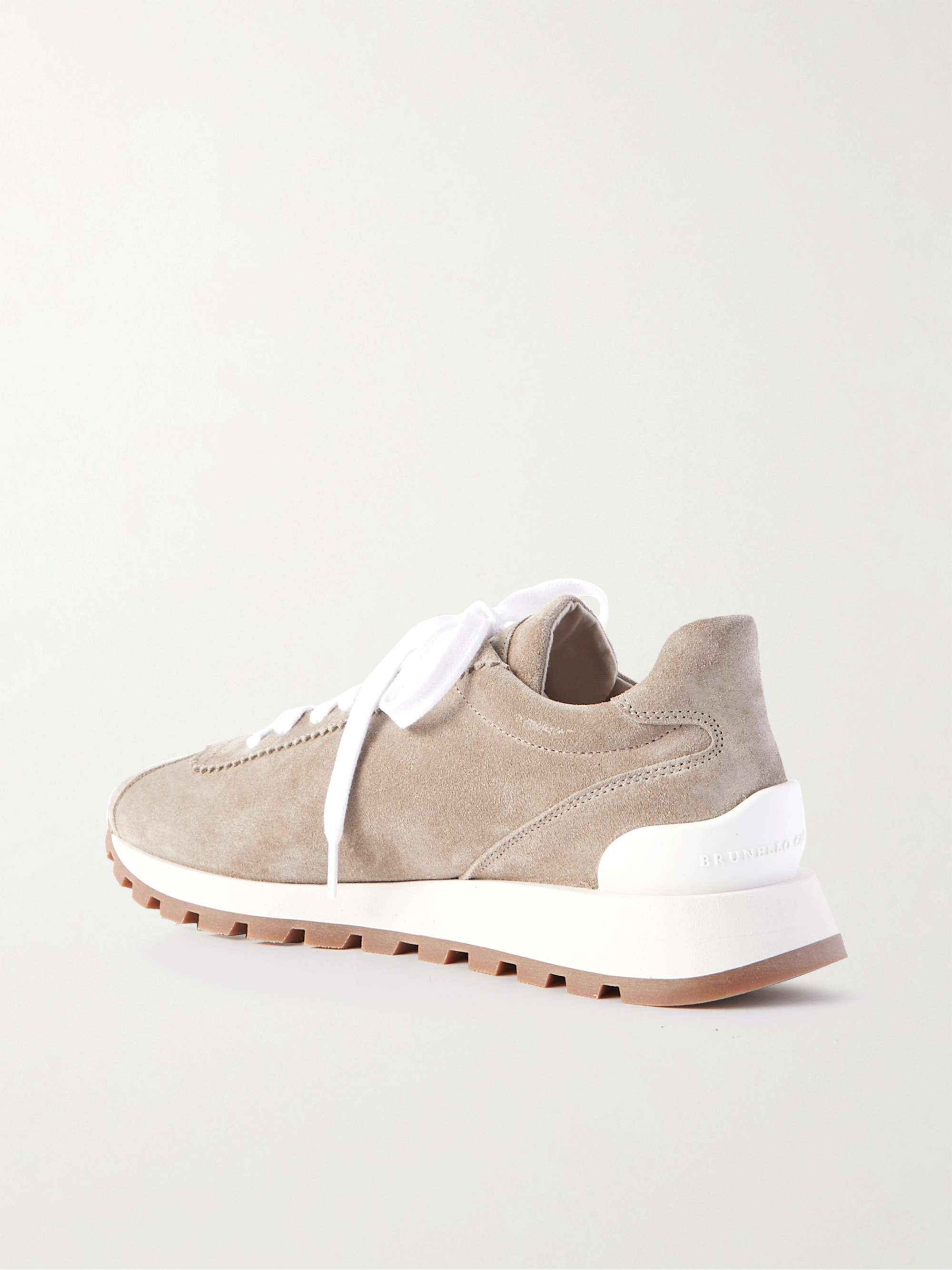 BRUNELLO CUCINELLI Bead-embellished suede sneakers