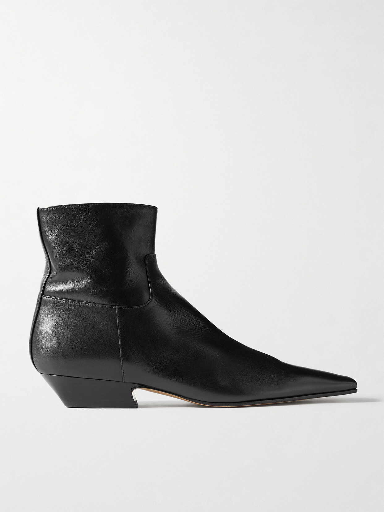 Khaite Marfa Classic Leather Ankle Boots In Black