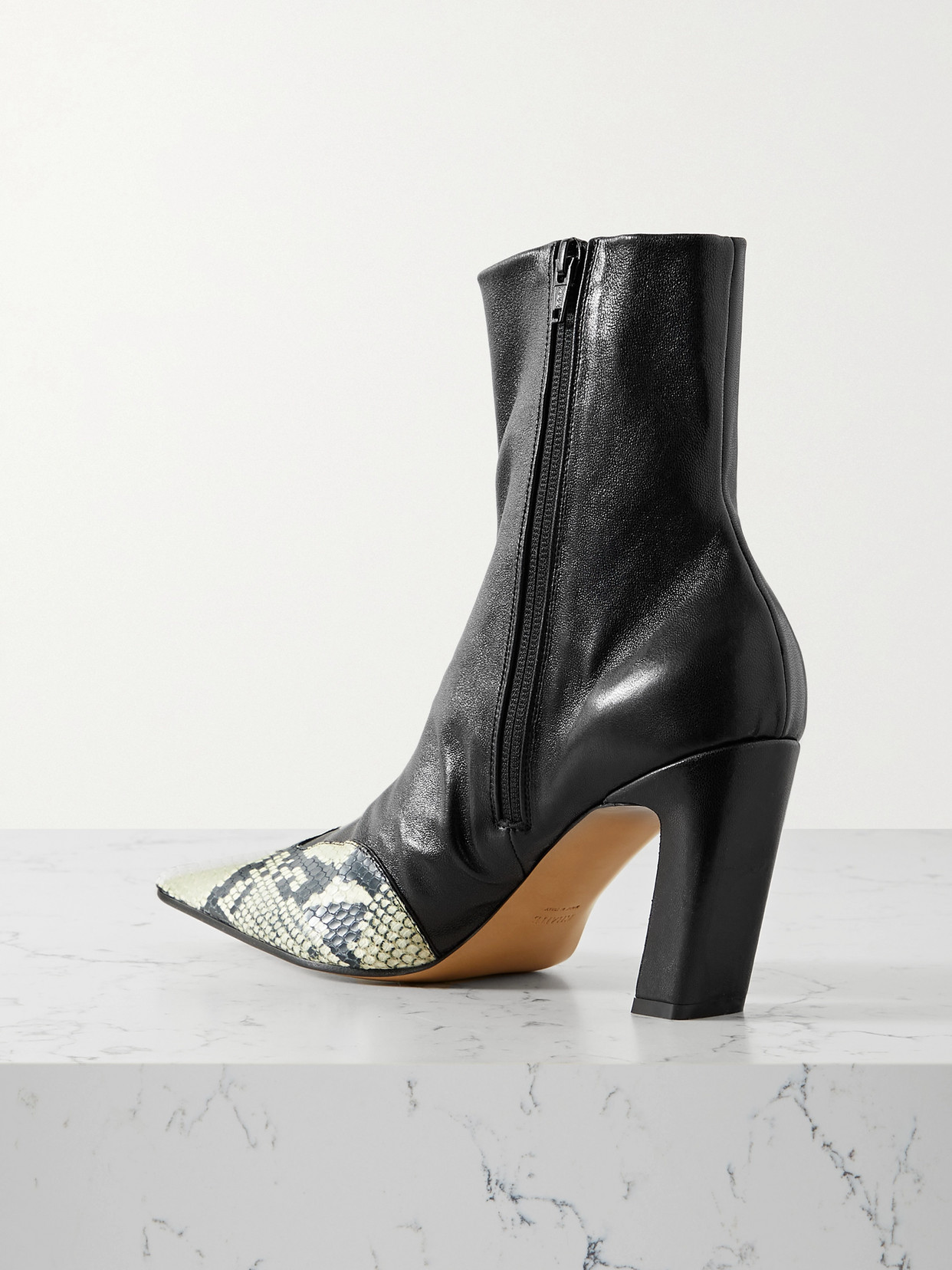 Khaite The Dallas 85mm Leather Ankle Boots In Black