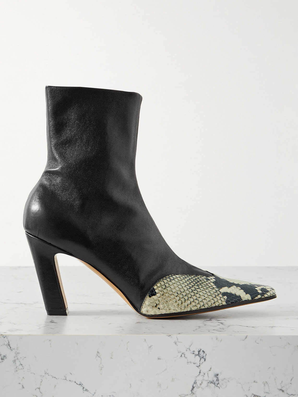 Shop Khaite Nevada Leather Ankle Boots In Black