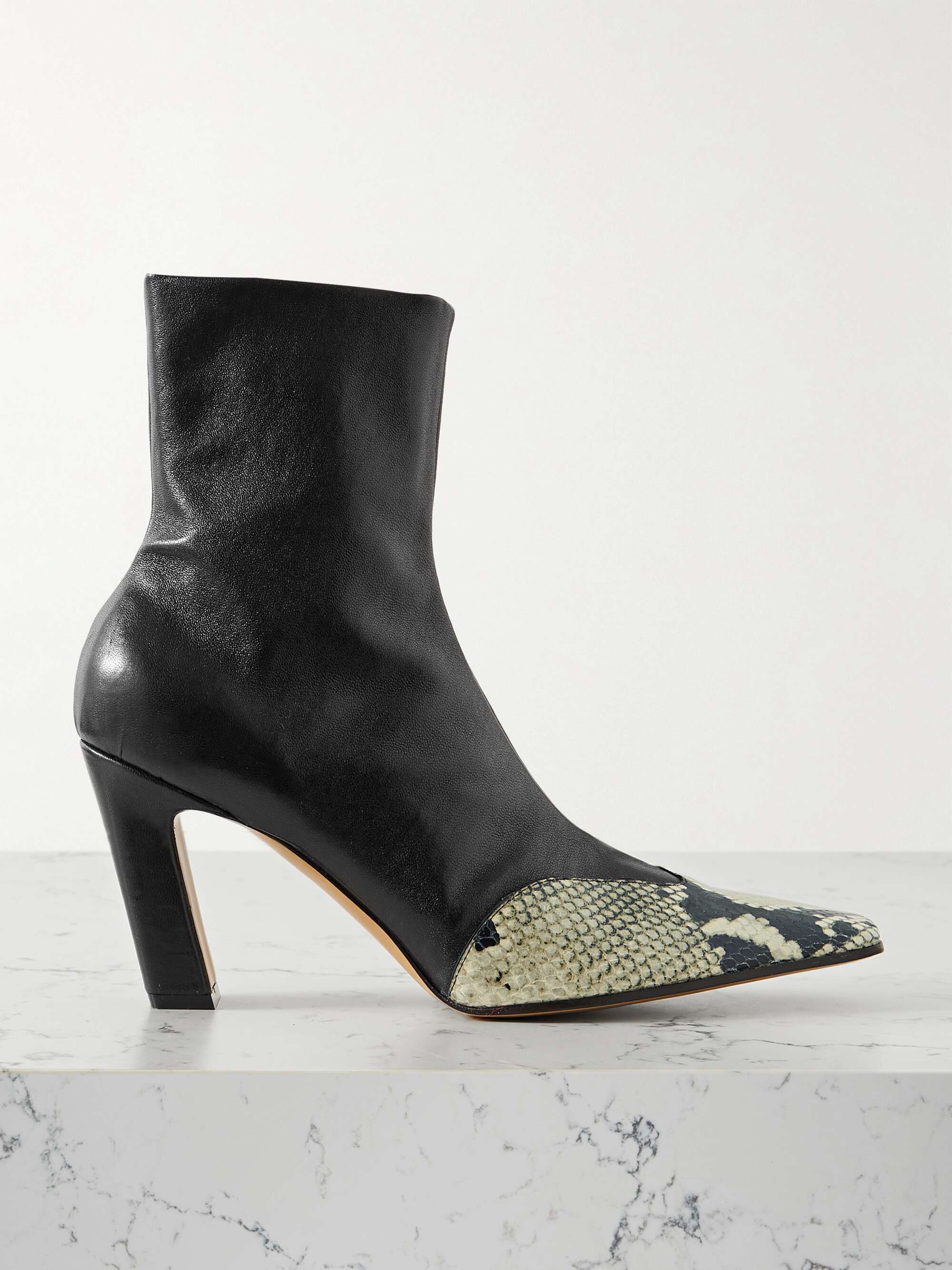 KHAITE Nevada leather ankle boots | NET-A-PORTER