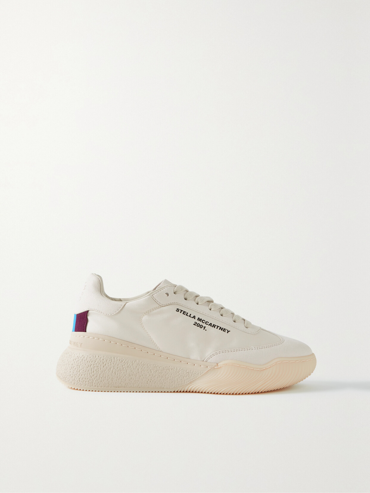 Stella McCartney - + Net Sustain Loop Vegetarian Suede-trimmed Printed Twill Sneakers - White