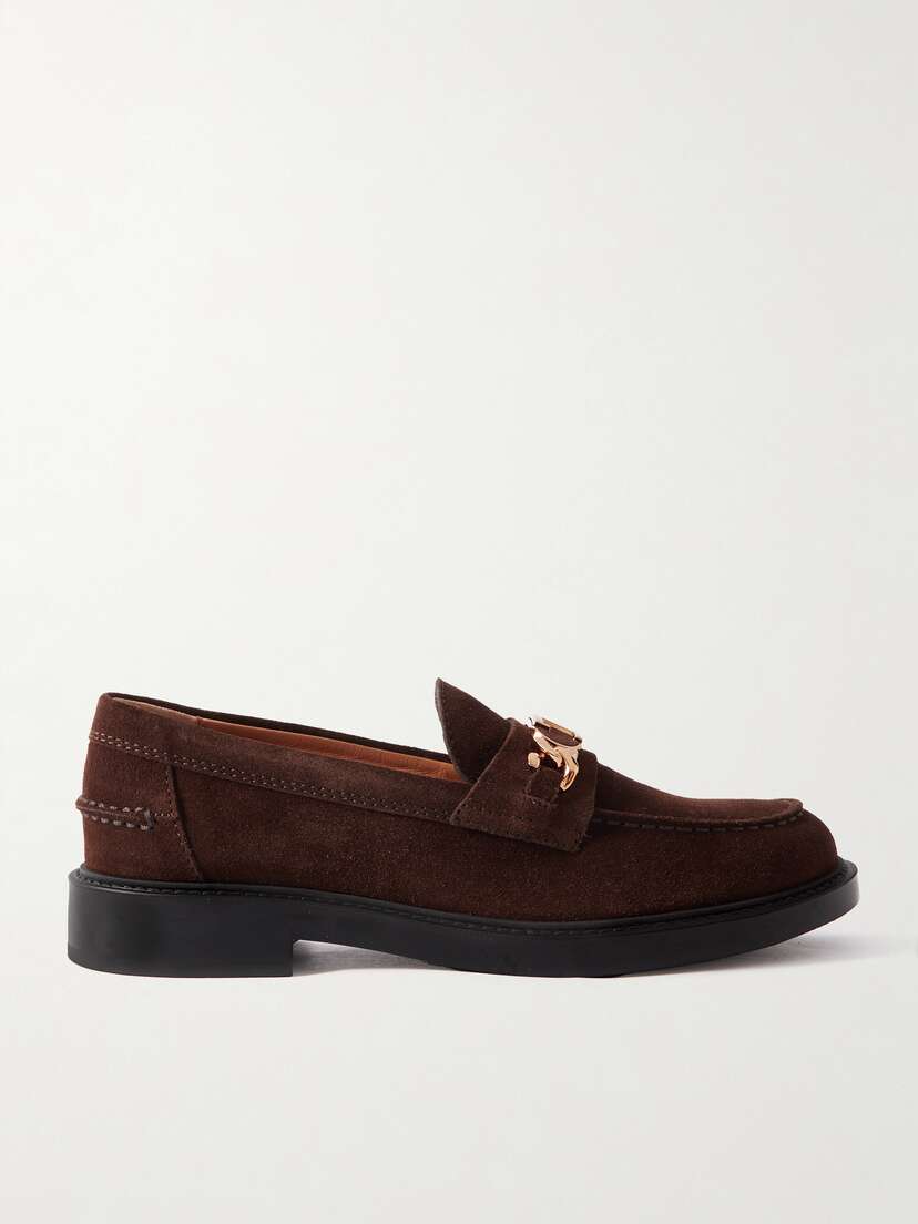 Tod's Embellished Suede Loafers