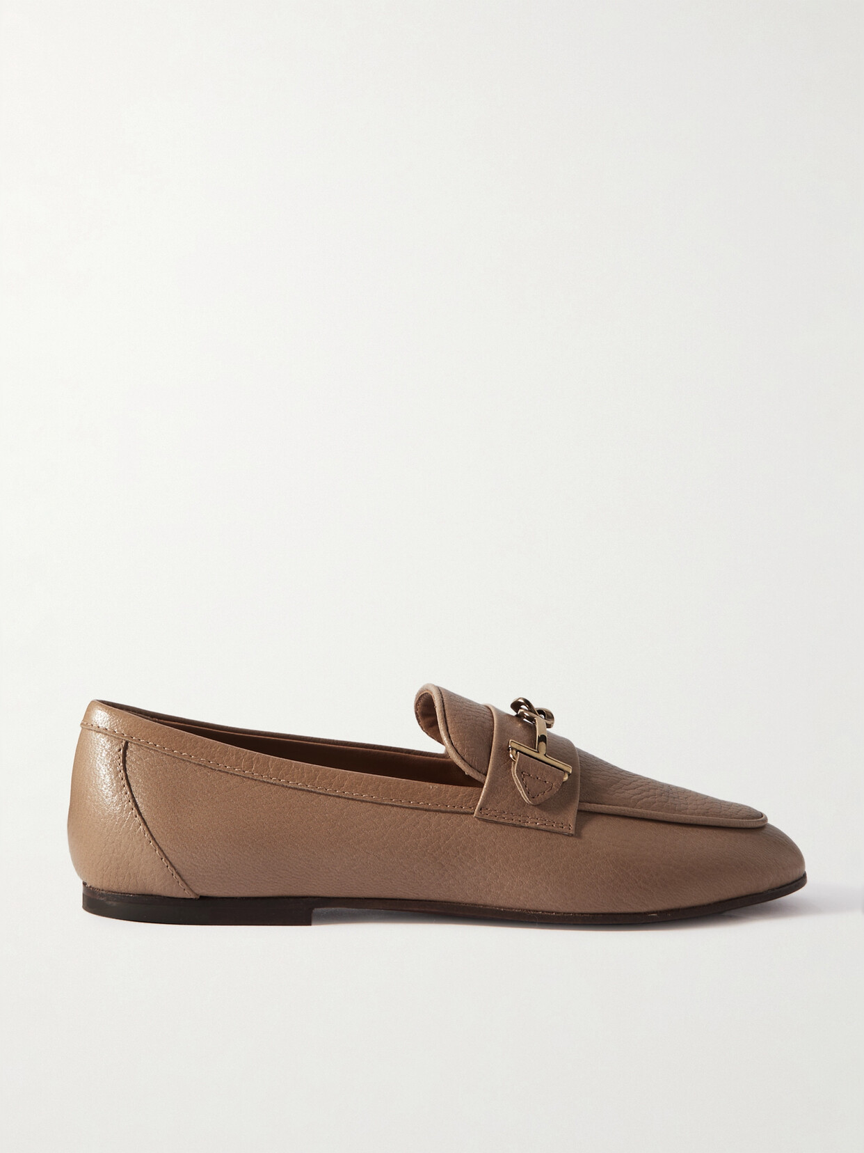 Tod's - Logo-embellished Textured-leather Loafers - Brown