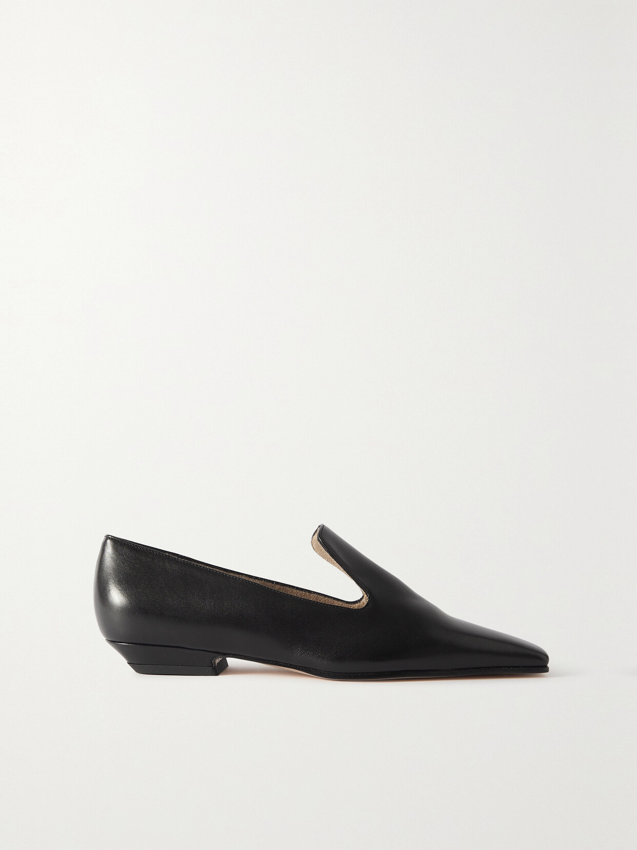 Khaite - Marfa Leather Point-toe Loafers - Black