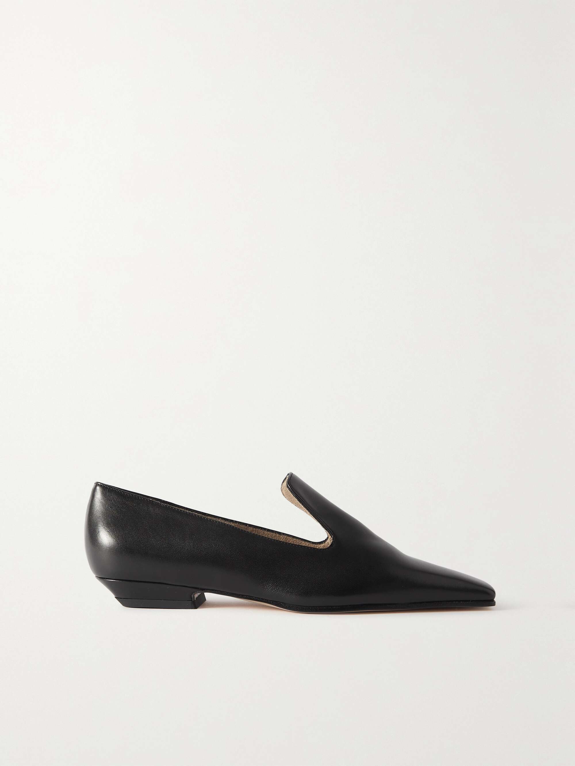 KHAITE Marfa leather point-toe loafers | NET-A-PORTER