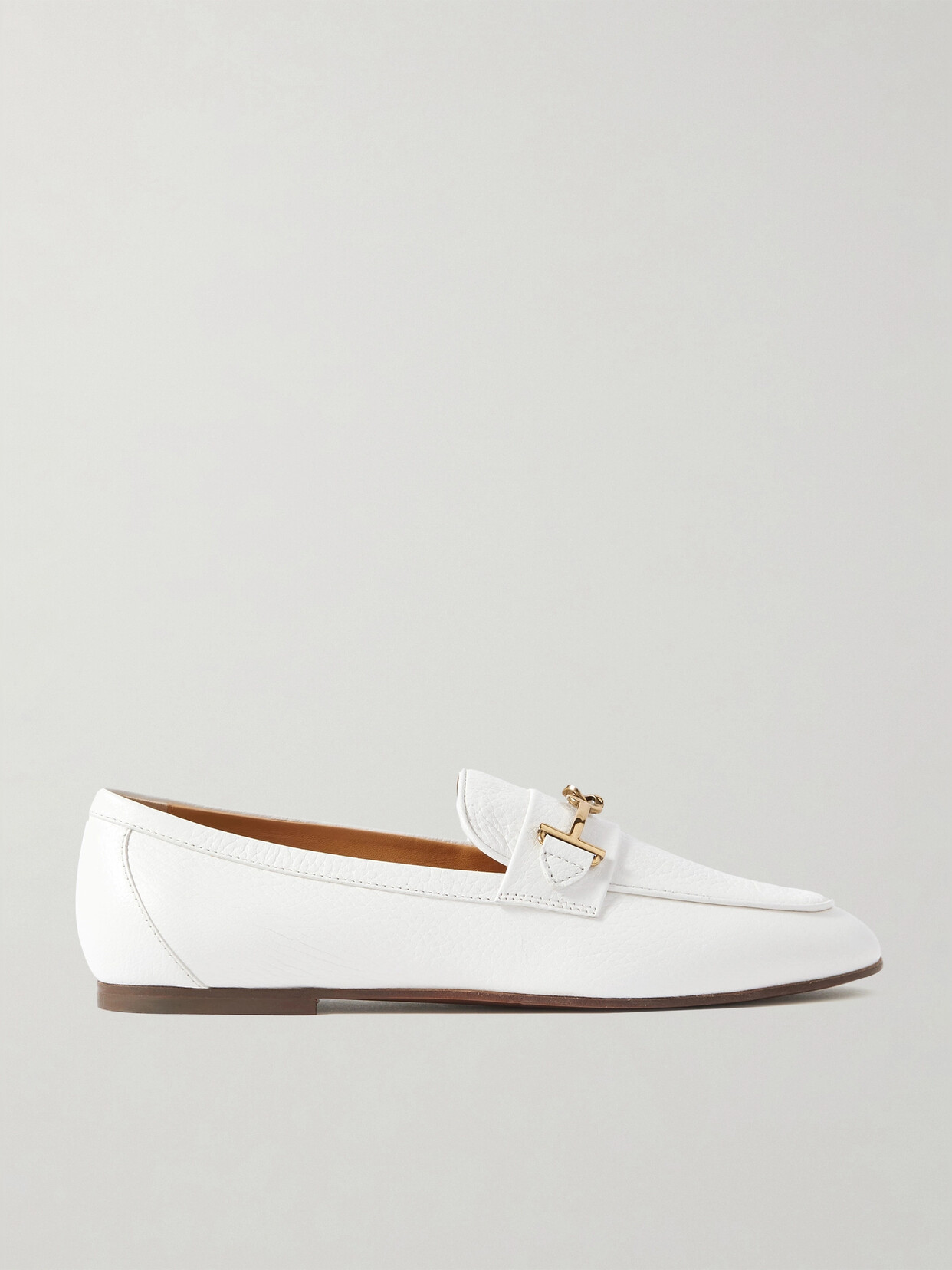 Tod's Textured-leather Loafers In Off-white