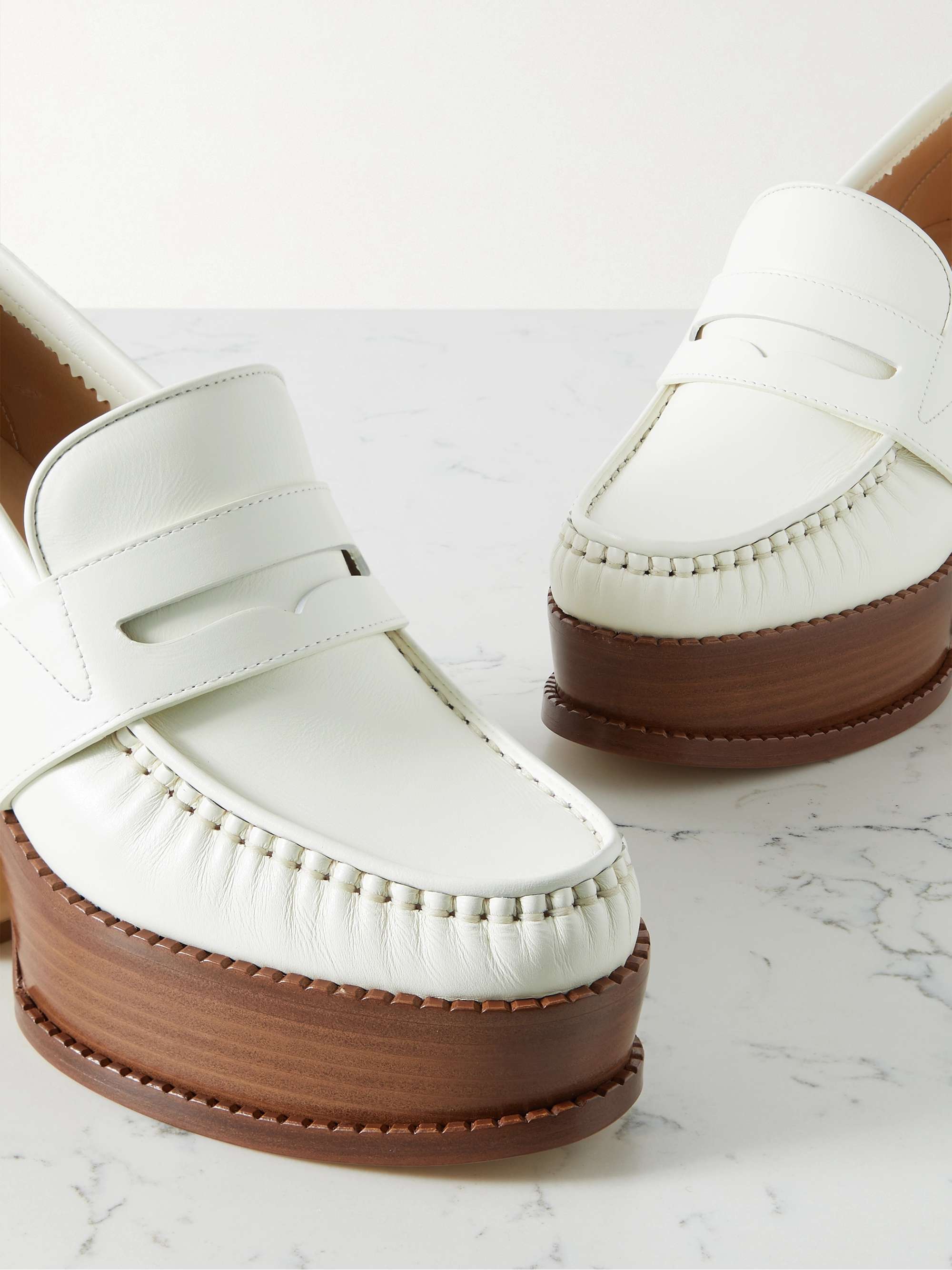 GABRIELA HEARST Augusta leather platform loafers | NET-A-PORTER