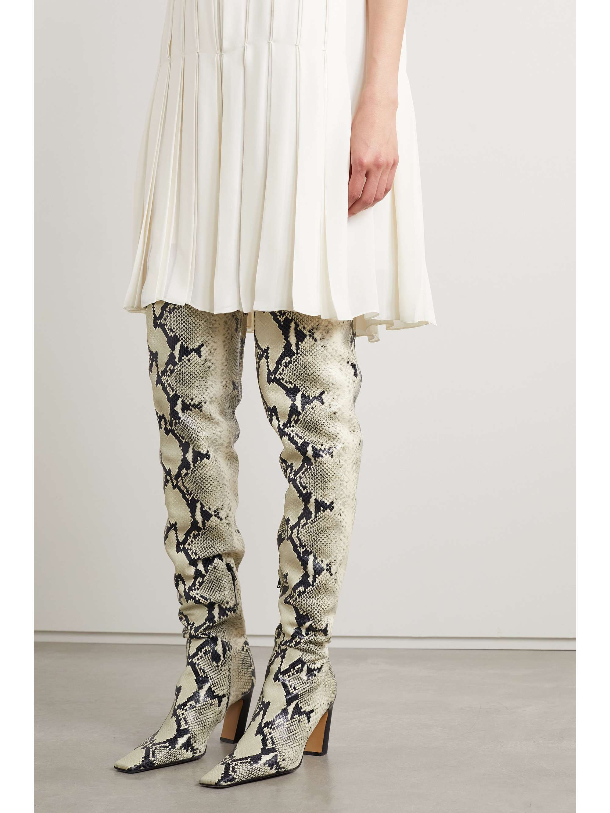 KHAITE Marfa snake-effect leather over-the-knee boots | NET-A-PORTER