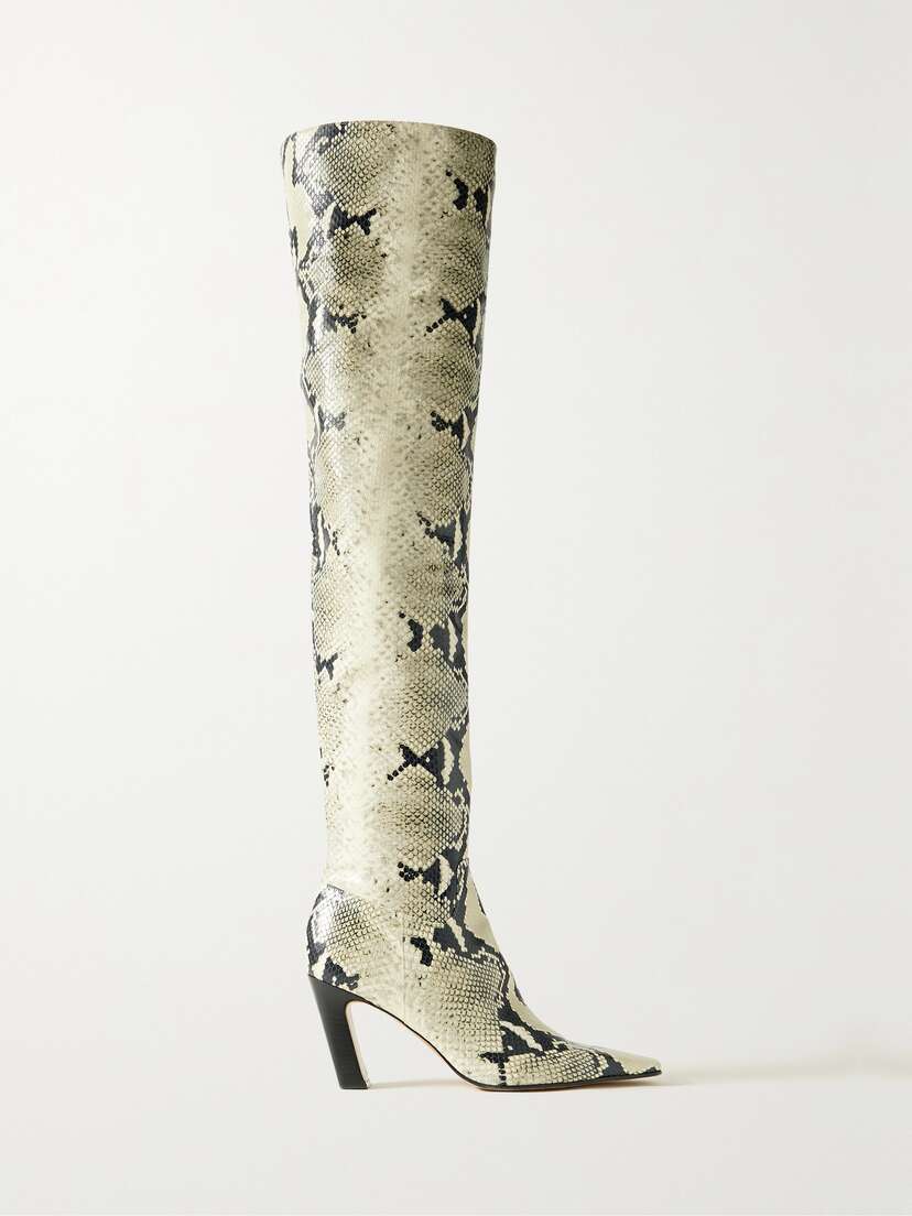 Khaite Marfa Snake-effect Leather Over-the-knee Boots