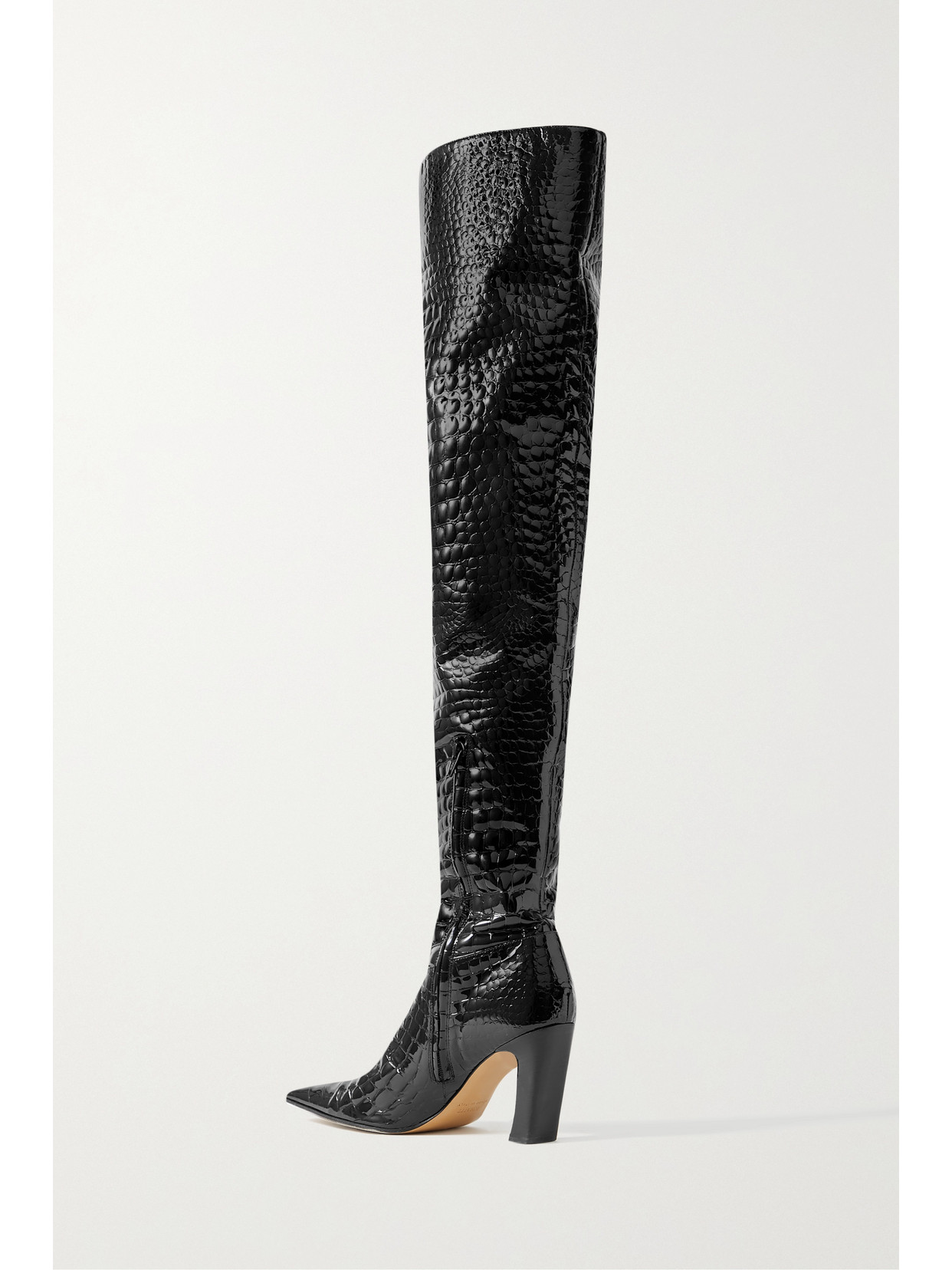 Marfa Croc-Effect Leather Over-The-Knee Boots