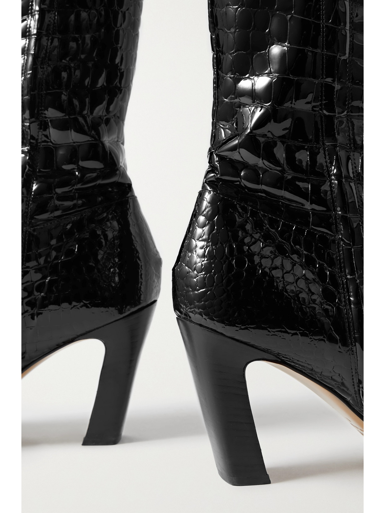 Marfa Croc-Effect Leather Over-The-Knee Boots