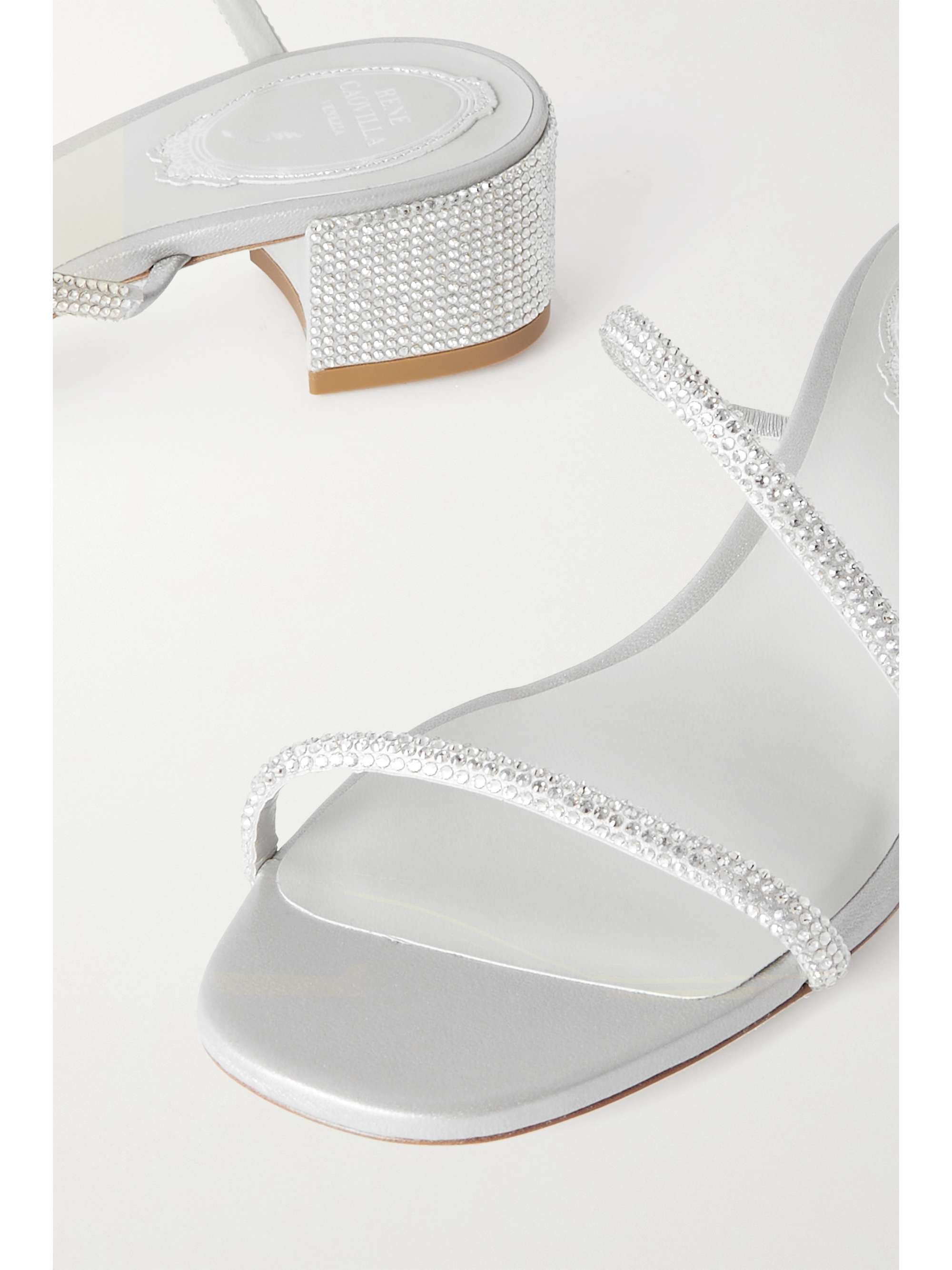 RENÉ CAOVILLA Cleo crystal-embellished satin sandals