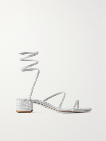 RENÉ CAOVILLA Cleo crystal-embellished satin sandals