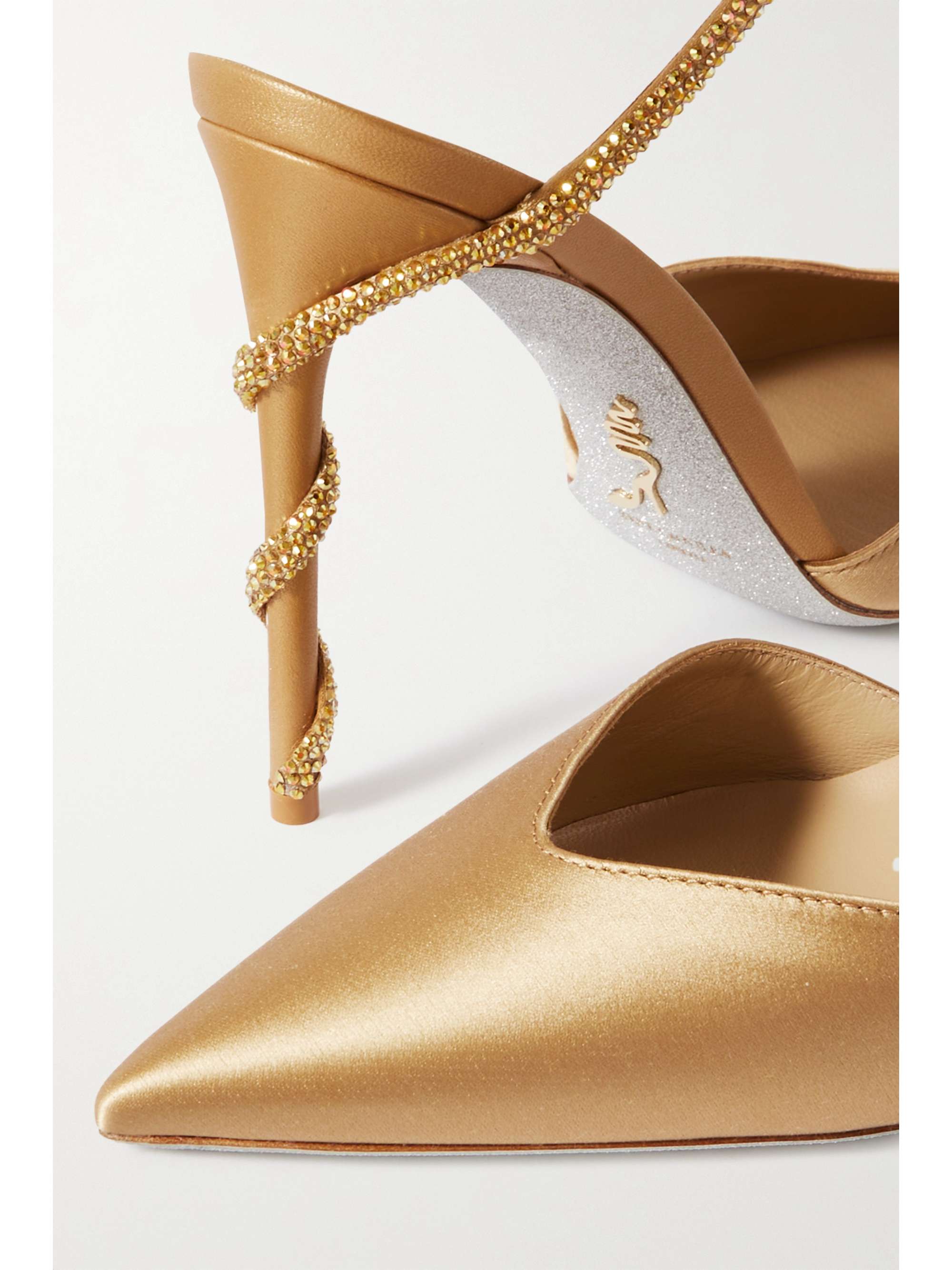 RENÉ CAOVILLA Cleo crystal-embellished satin pumps NET-A-PORTER