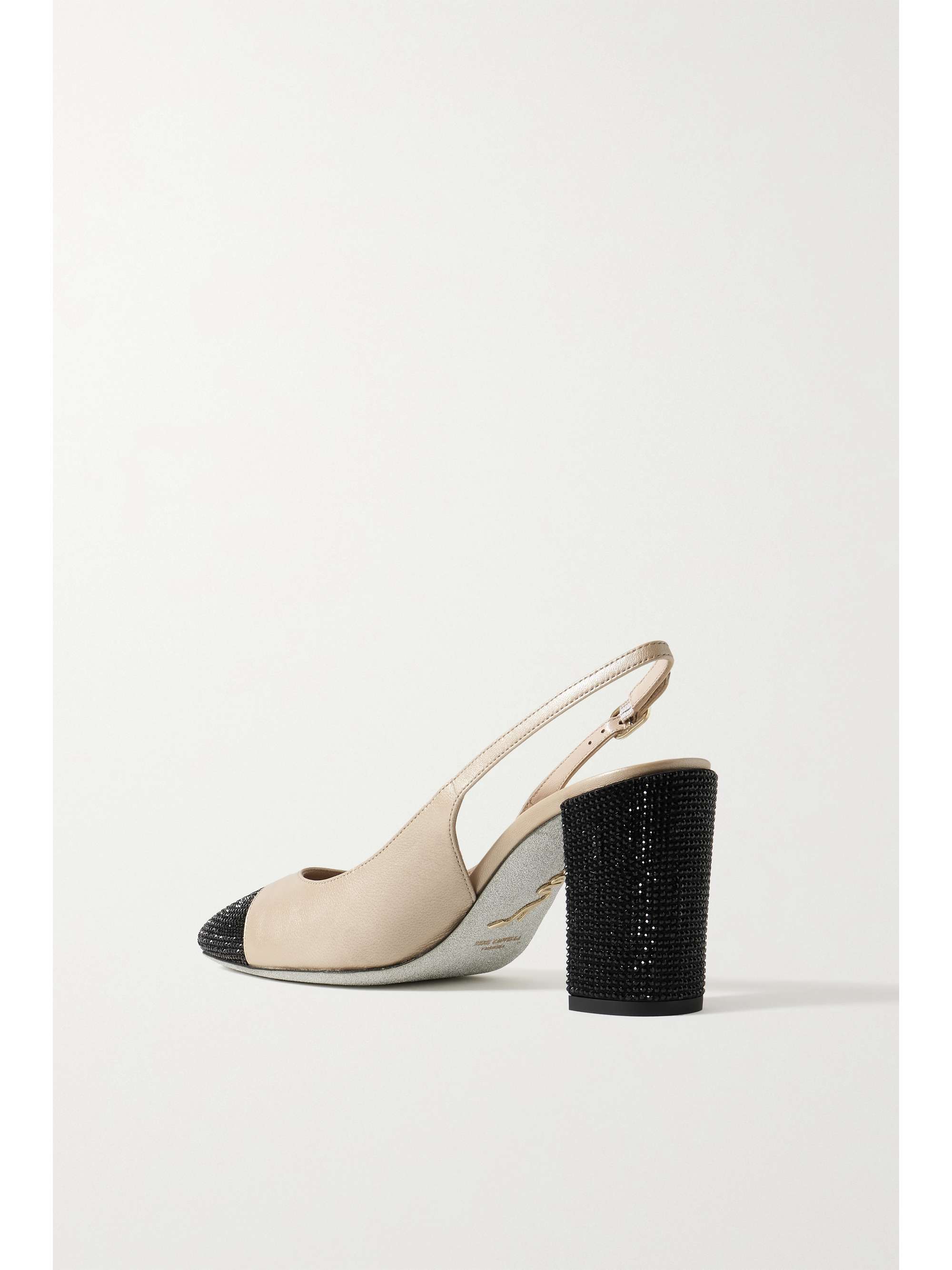 RENÉ CAOVILLA Crystal-embellished leather slingback pumps | NET-A-PORTER