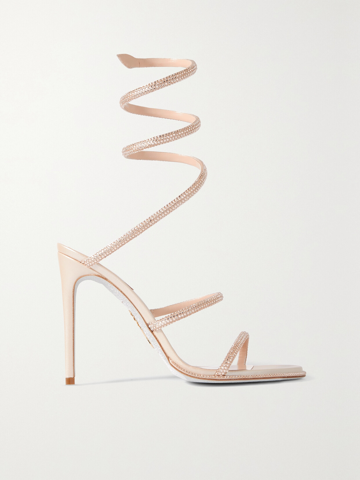 René Caovilla Crystal-embellished Suede Sandals - Neutrals