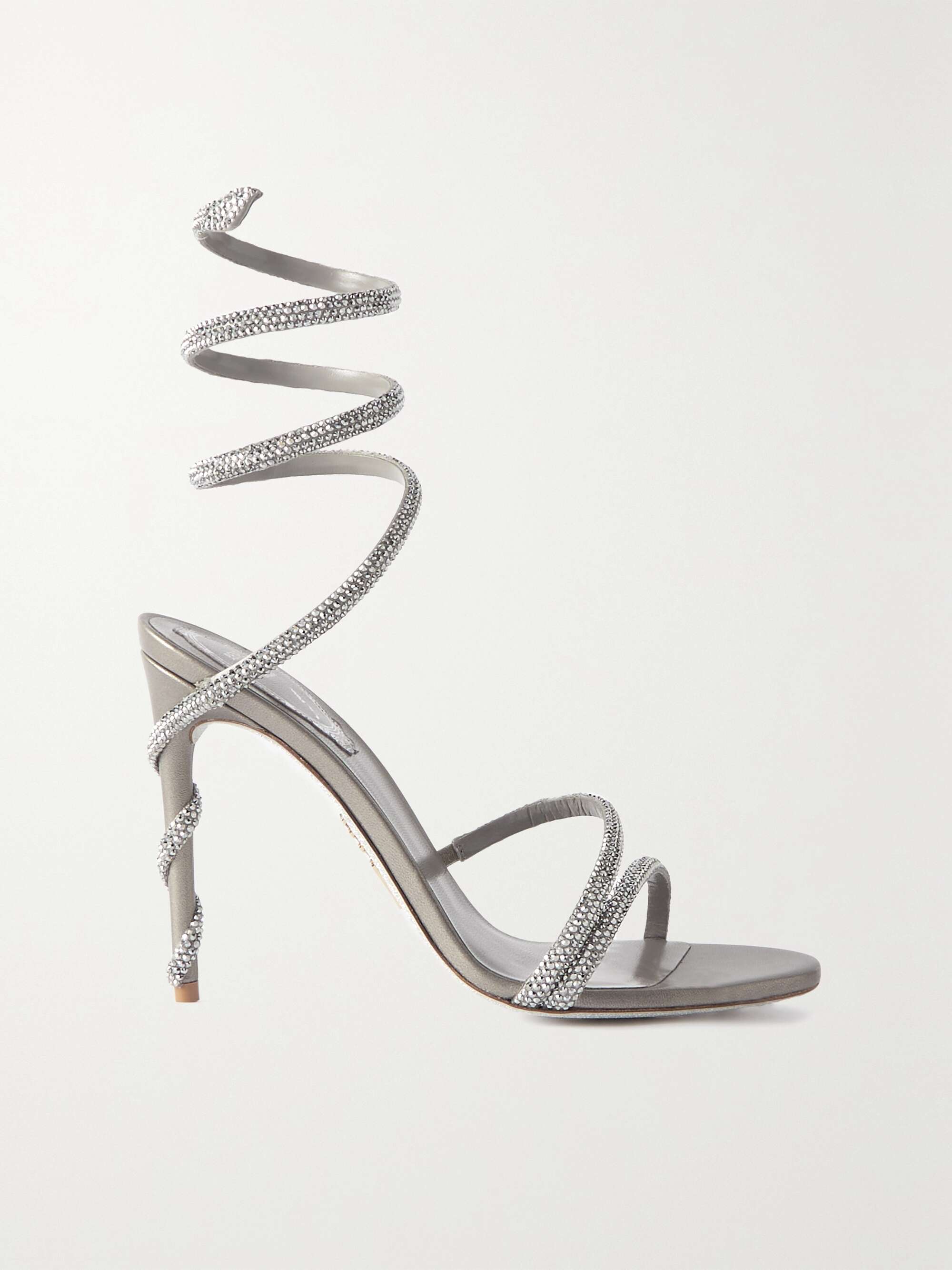 RENÉ CAOVILLA Margot crystal-embellished satin sandals | NET-A-PORTER