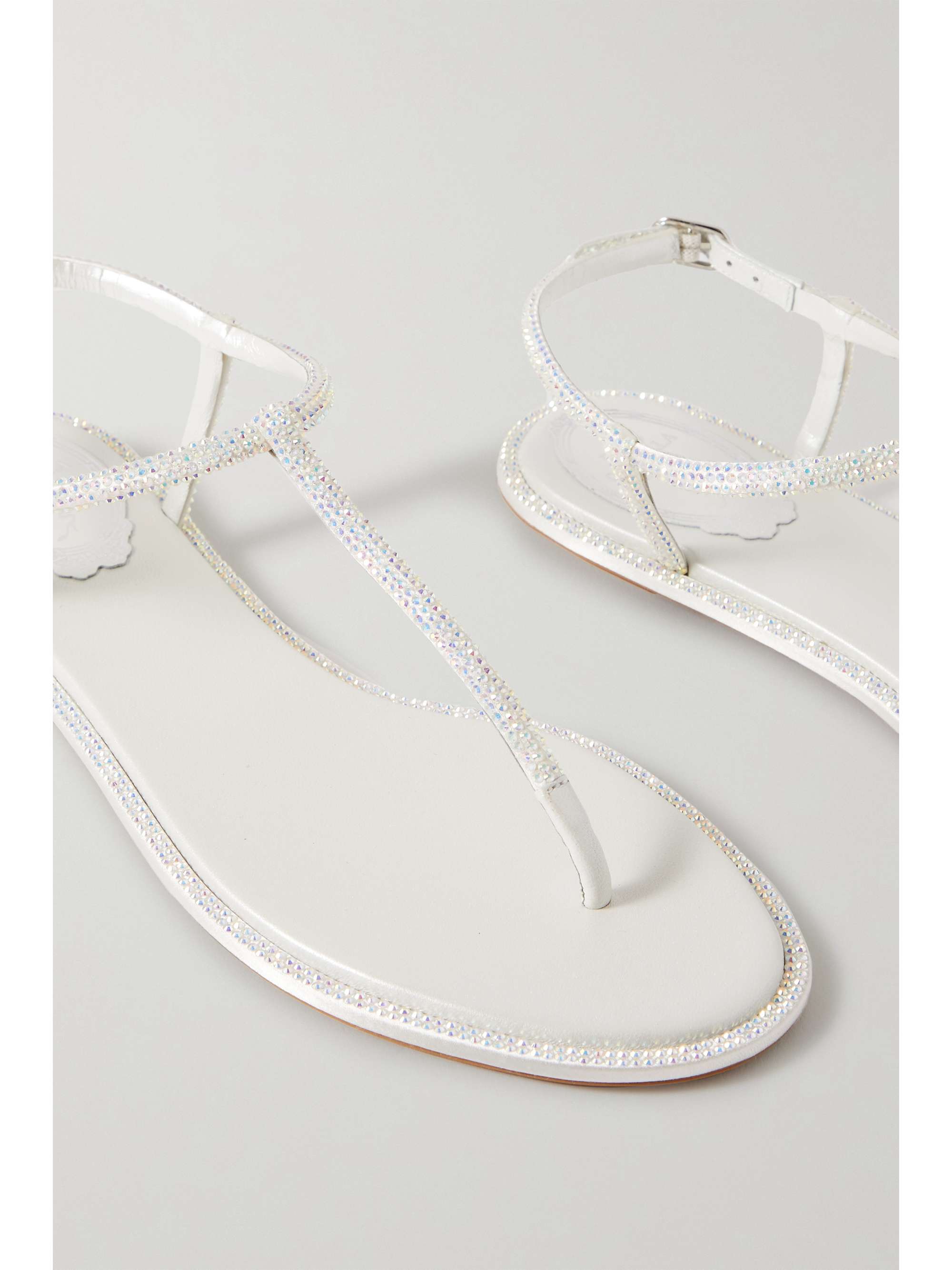 RENÉ CAOVILLA Diana crystal-embellished satin sandals | NET-A-PORTER