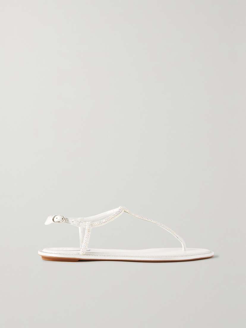 René Caovilla Diana Crystal-embellished Satin Sandals