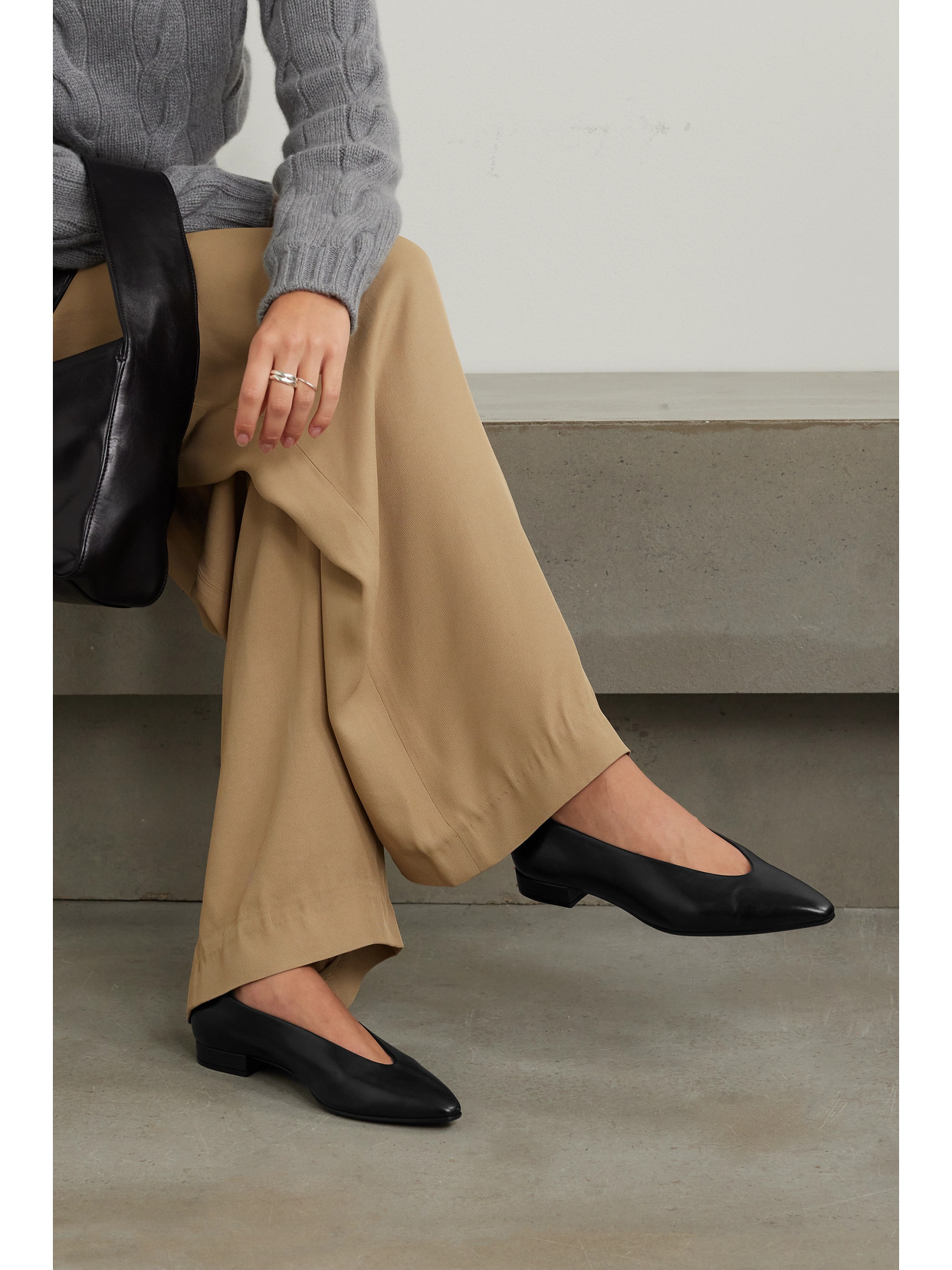 Rebecca Leather Point-Toe Flats