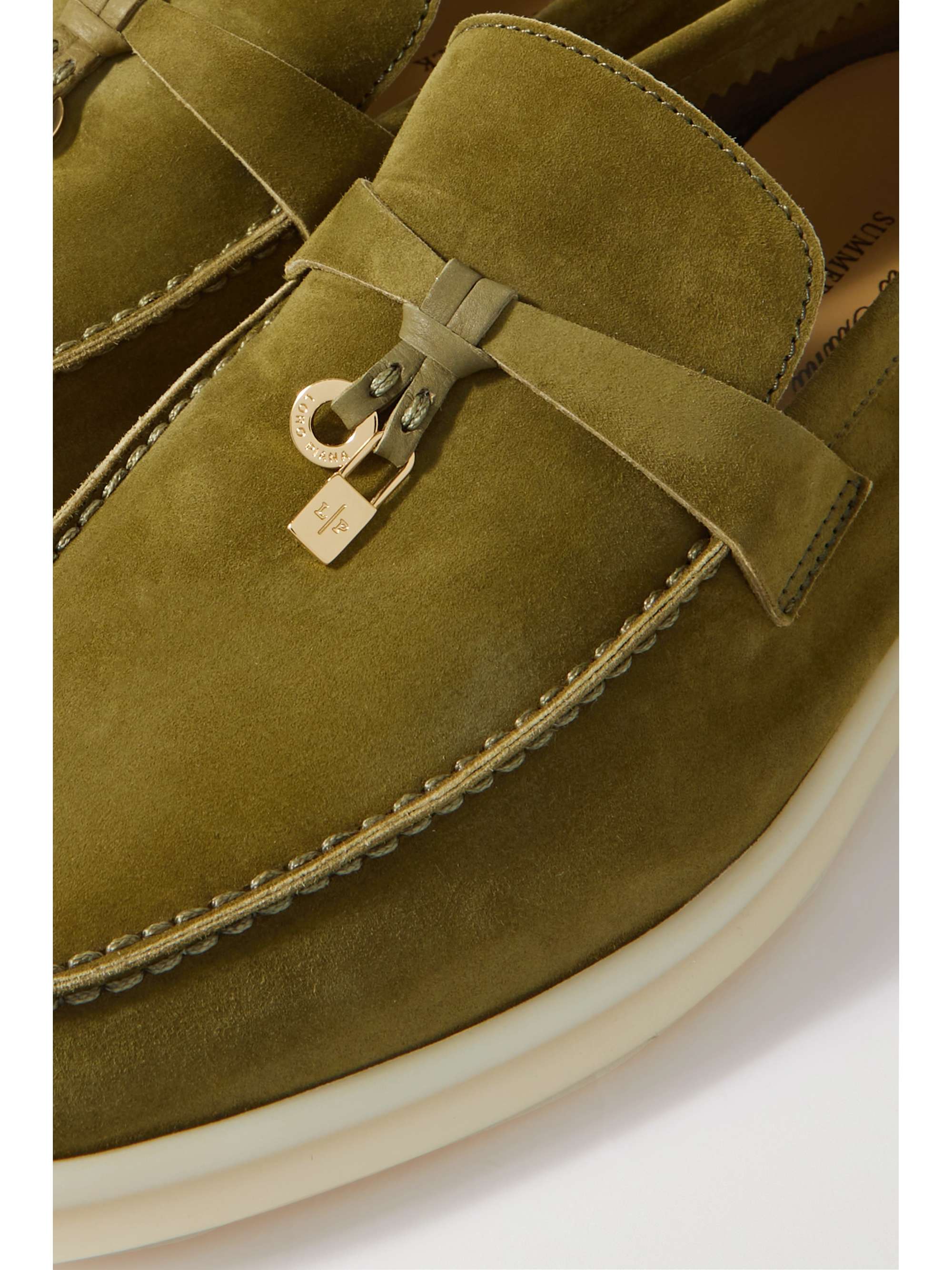 LORO PIANA Summer Charms Walk suede loafers | NET-A-PORTER