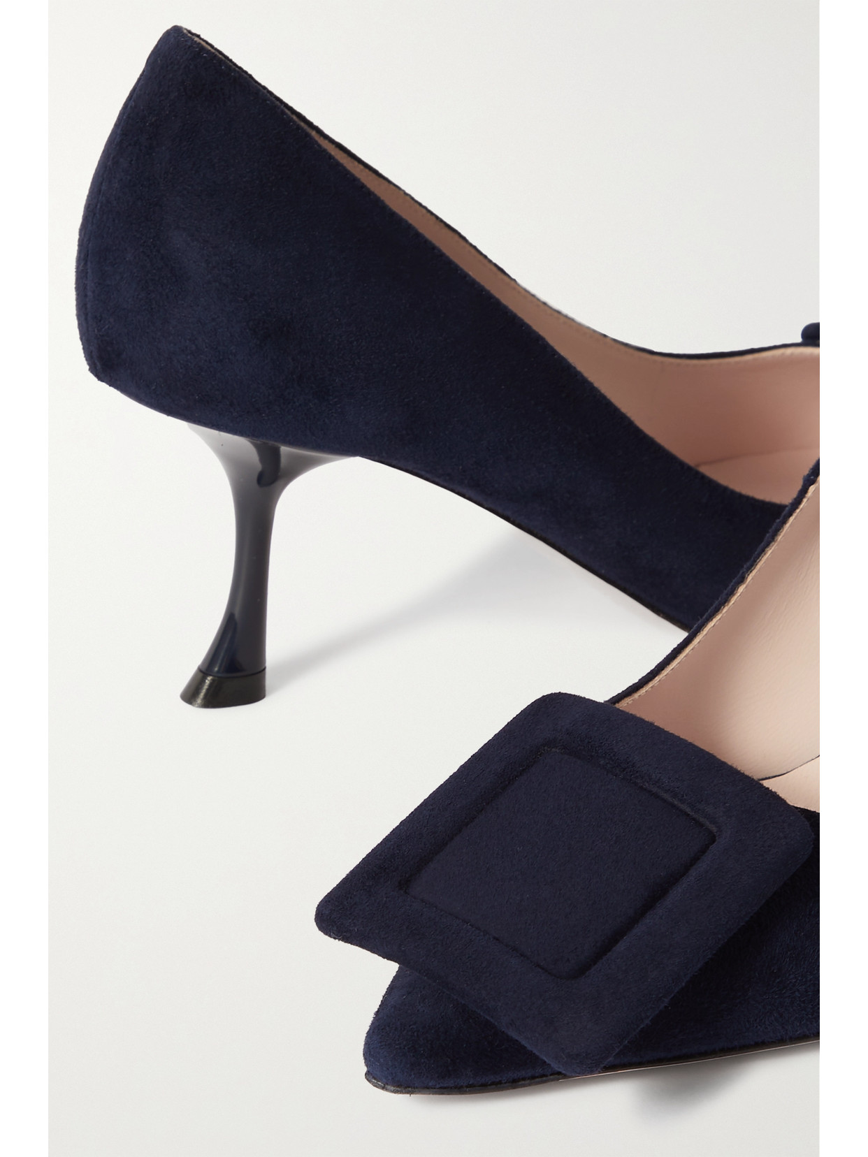 Roger Vivier Viv' In The City 65 Buckled Suede Pumps In Black