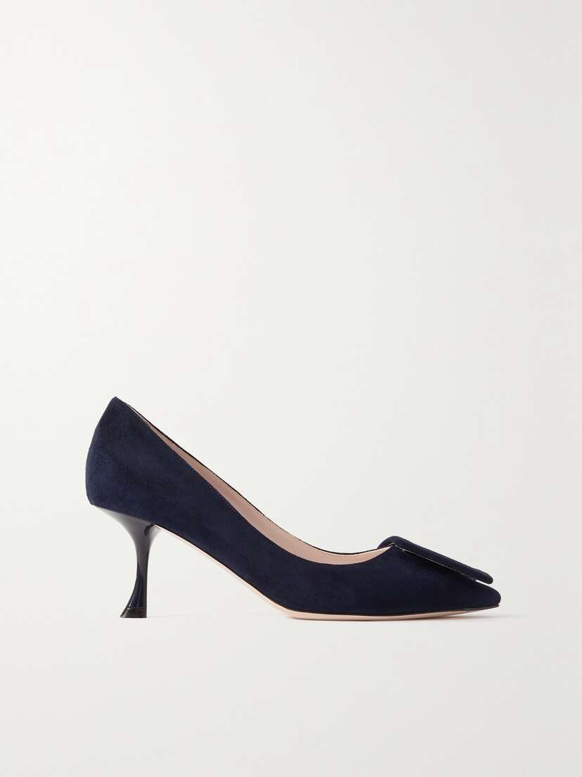 Roger Vivier Viv'In The City 65 Buckled Suede Pumps